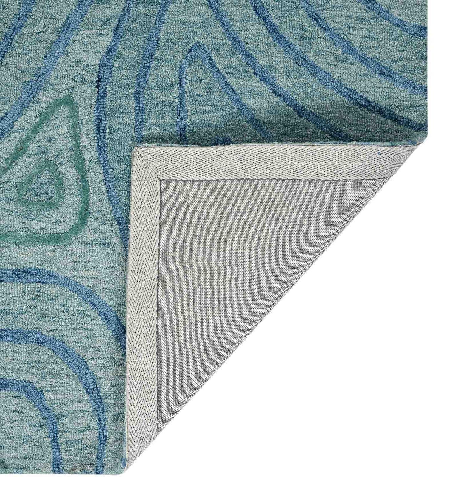 AQUA Wool & Viscose Canyan 4x6 Feet Hand-Tufted Carpet - Rug - Ouch Cart 