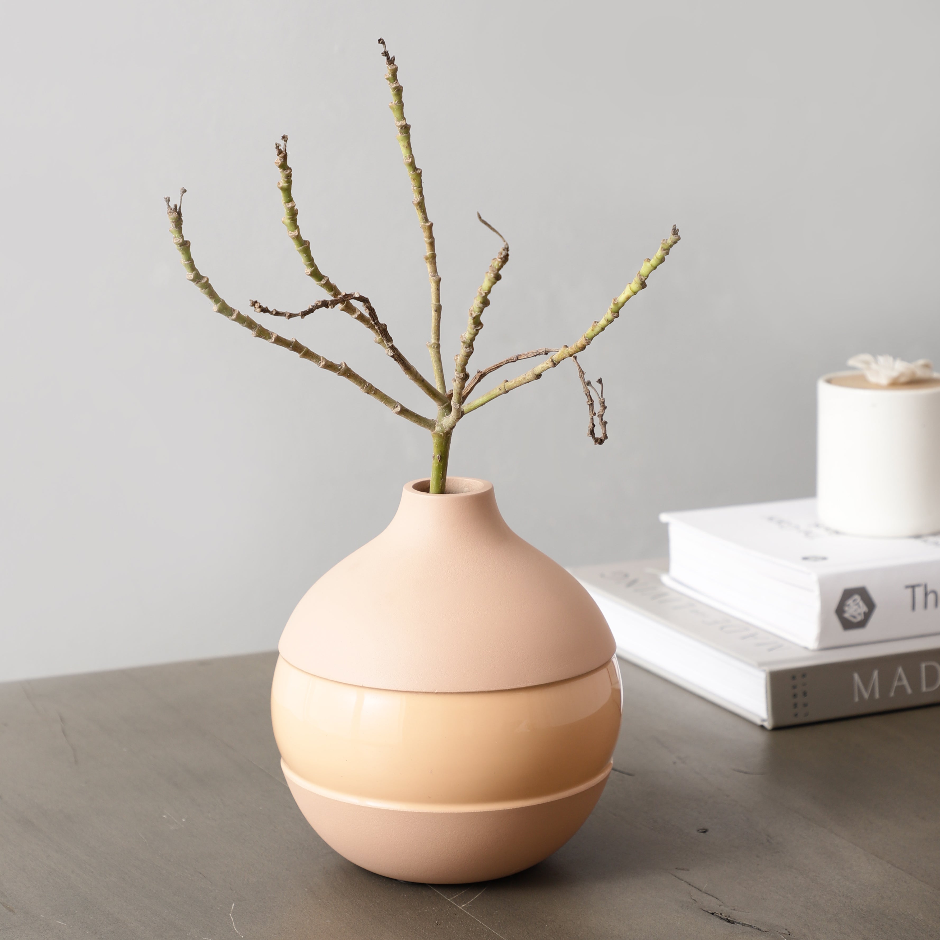 Klova Peach Enamel Vase