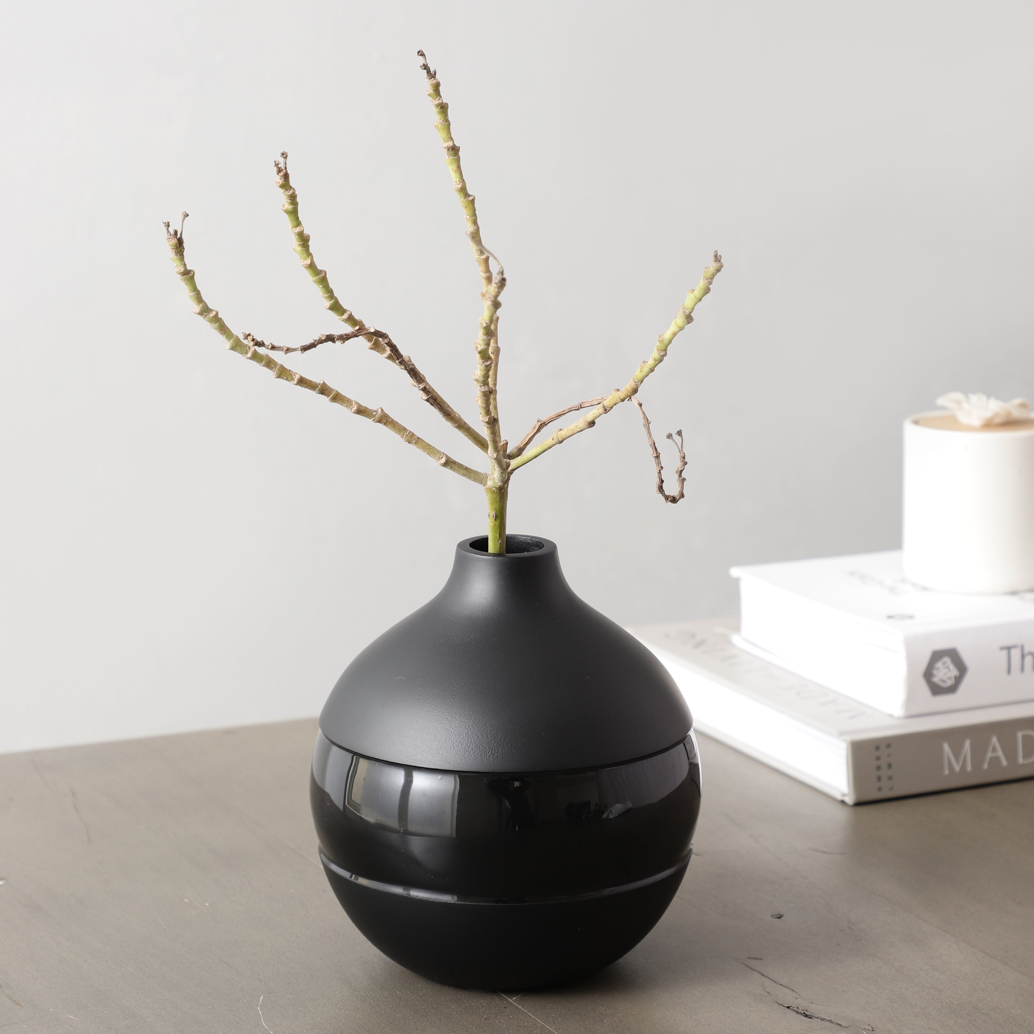 Klova Black Enamel Vase