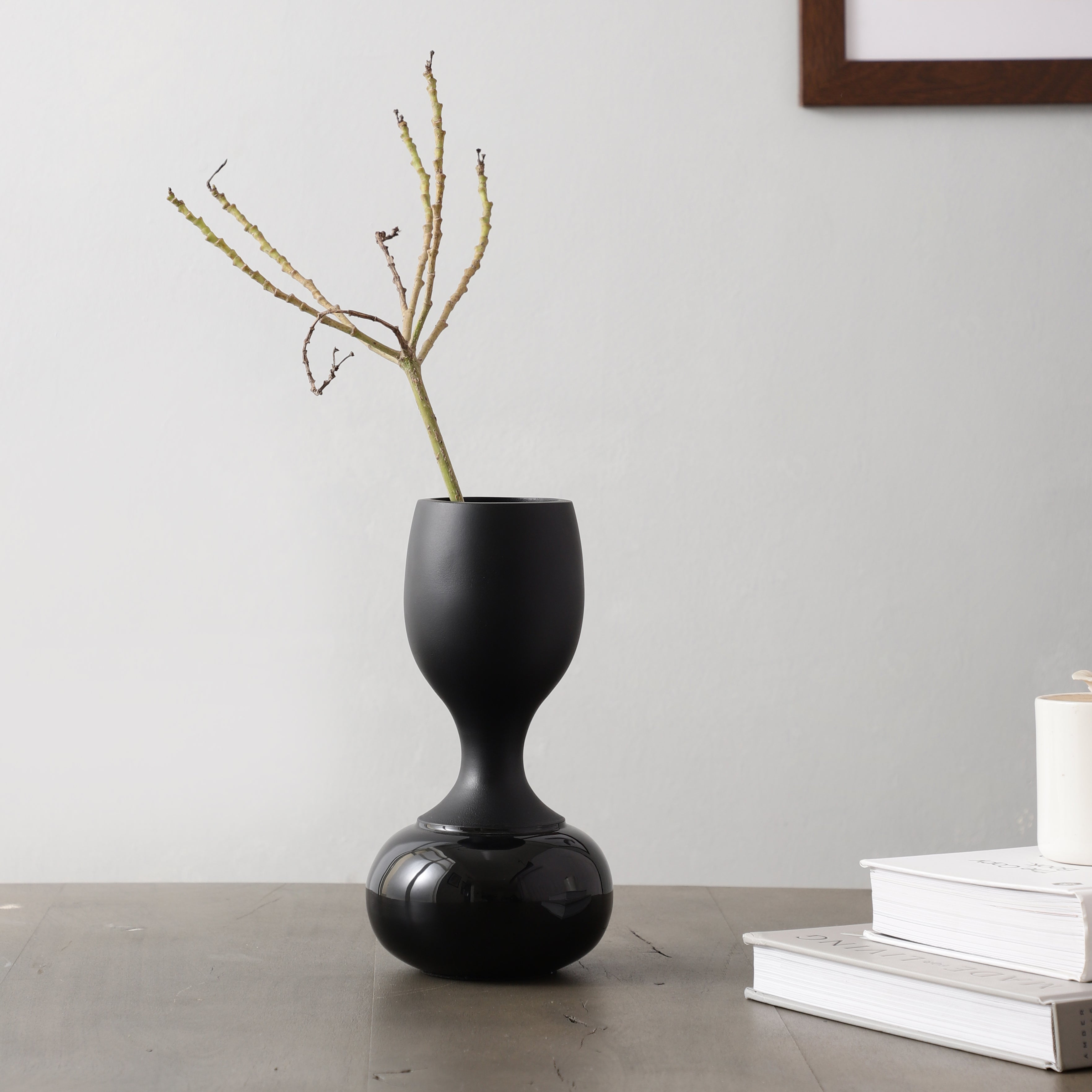 Chalice Black Enamel Vase