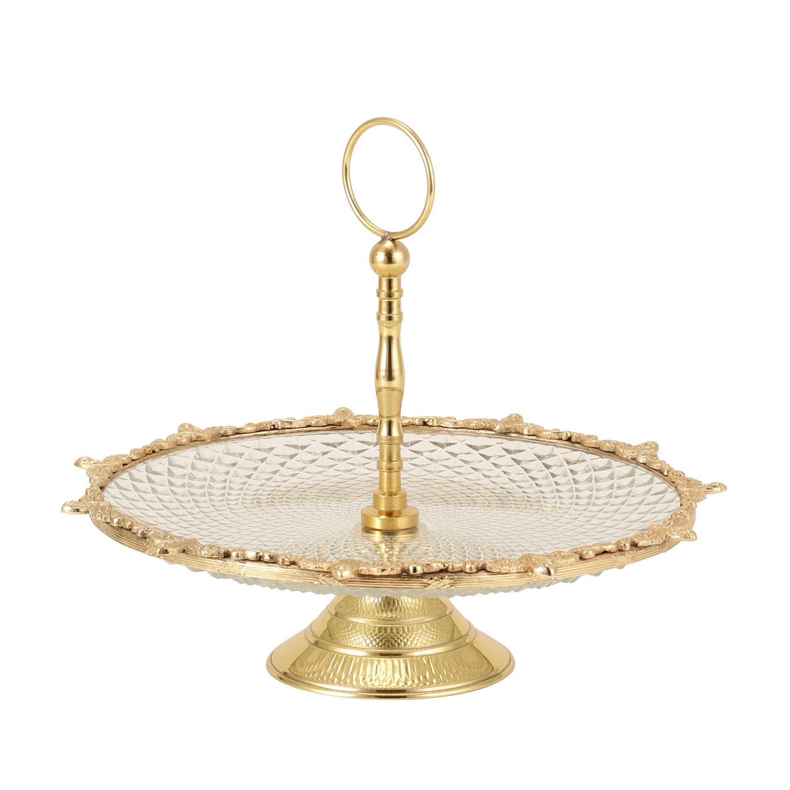 Crystal Spike Cake Stand In gold