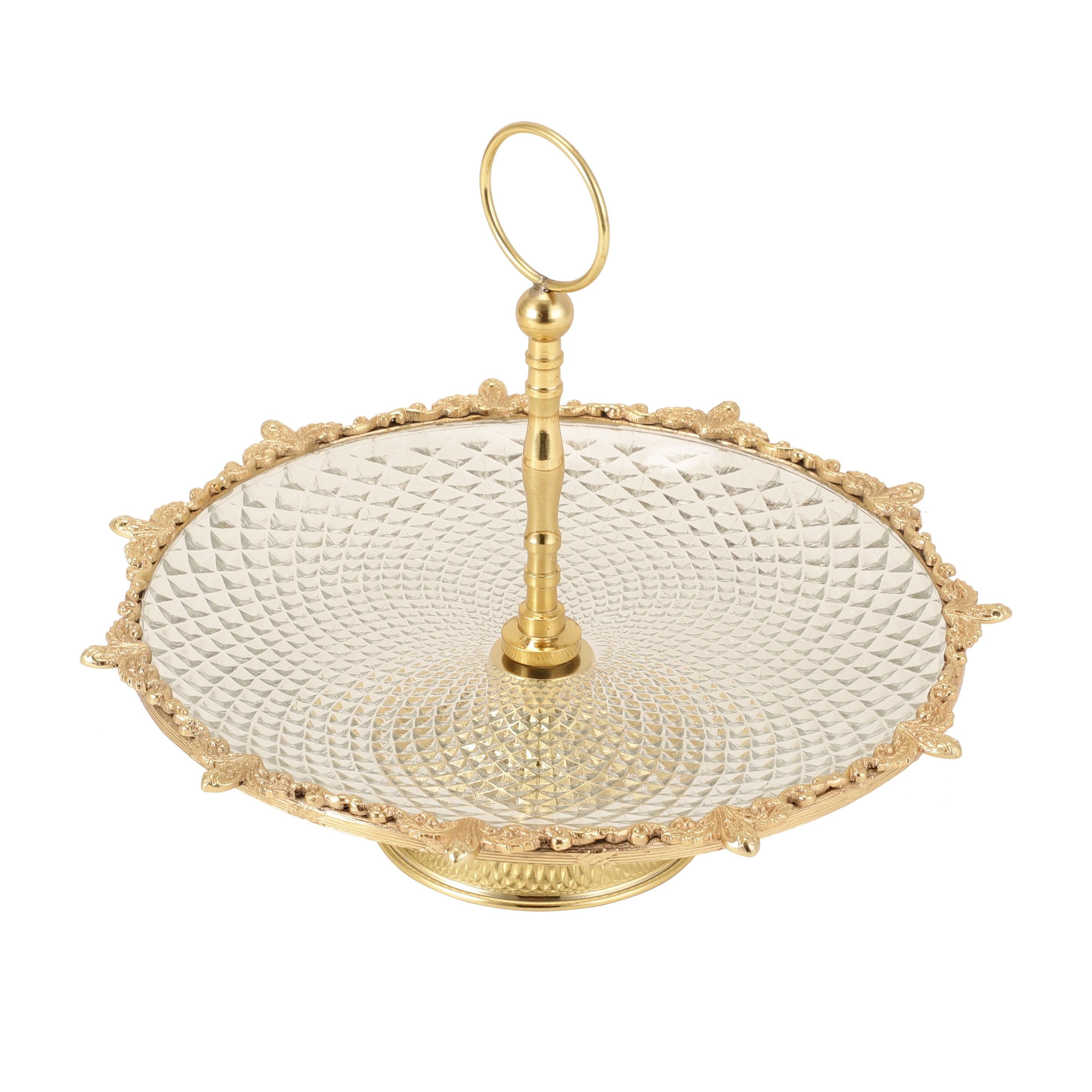 Crystal Spike Cake Stand In gold