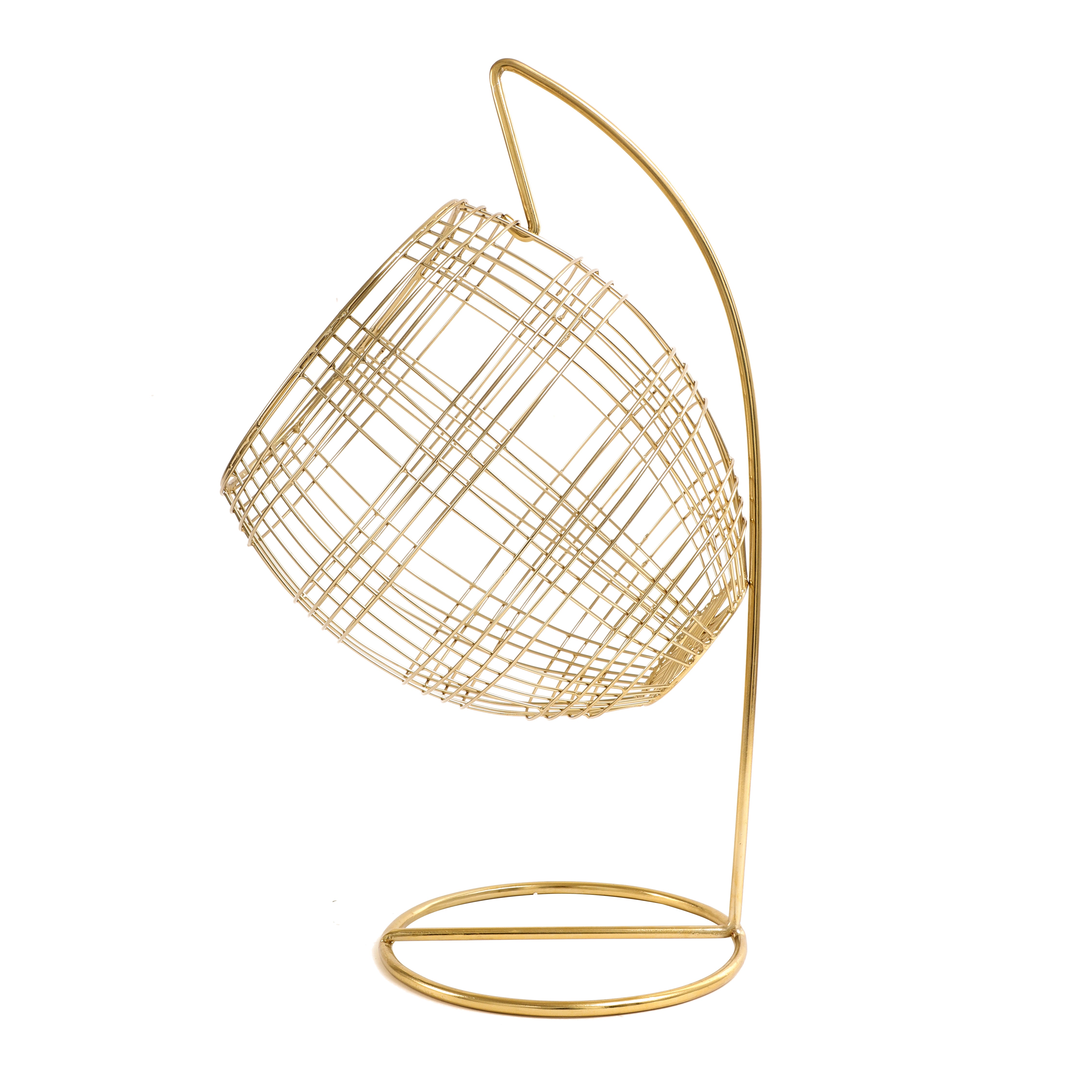 Abby's Fruit & Bread Basket in Gold finish