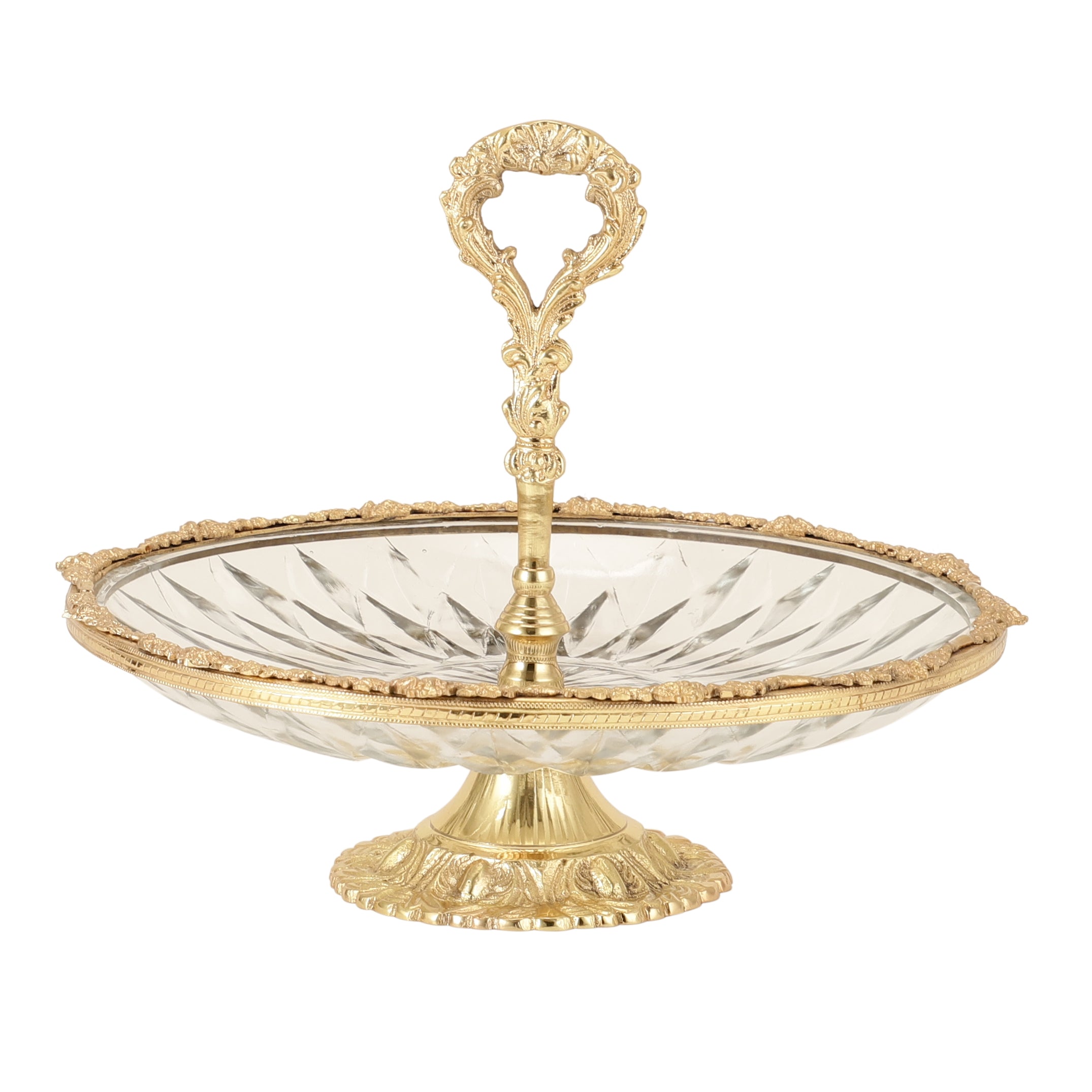 Spearhead Crystal Cake Stand in Gold