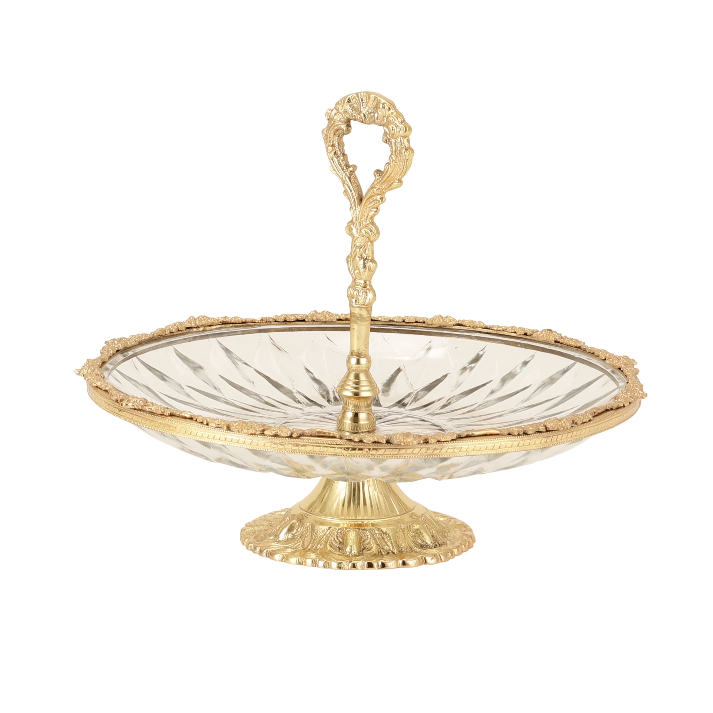 Spearhead Crystal Cake Stand in Gold