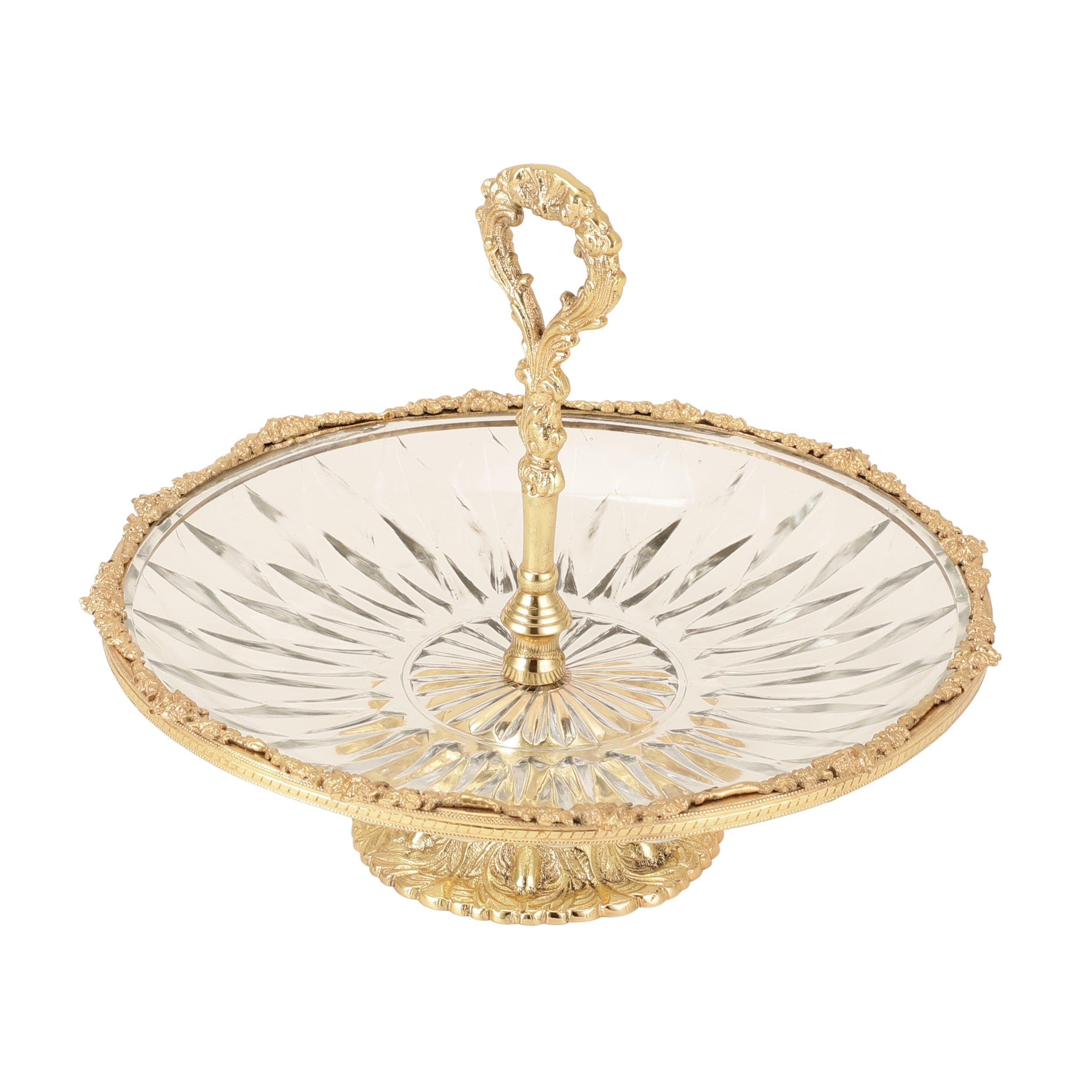 Spearhead Crystal Cake Stand in Gold