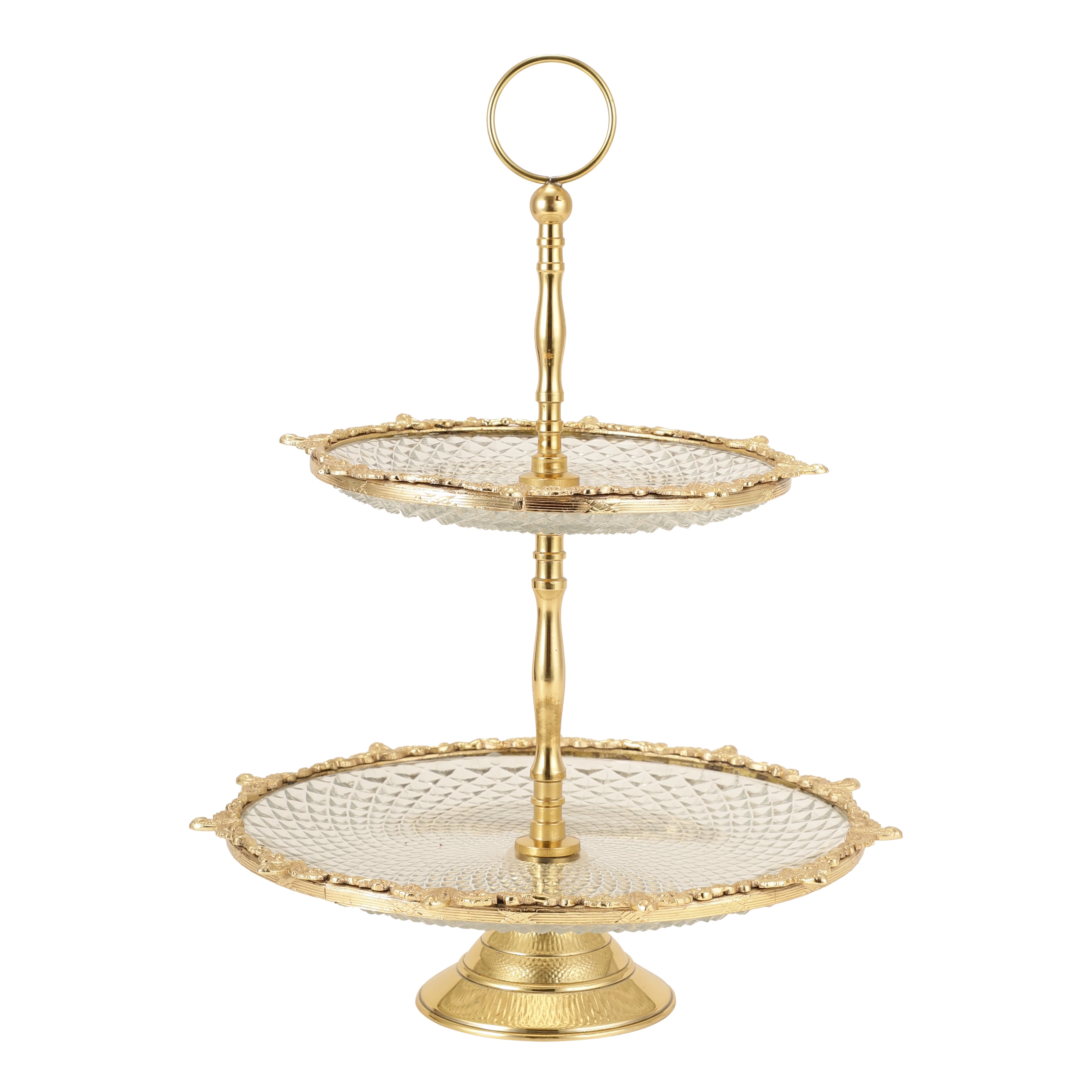 Spearhead Crystal Cake Stand in Gold