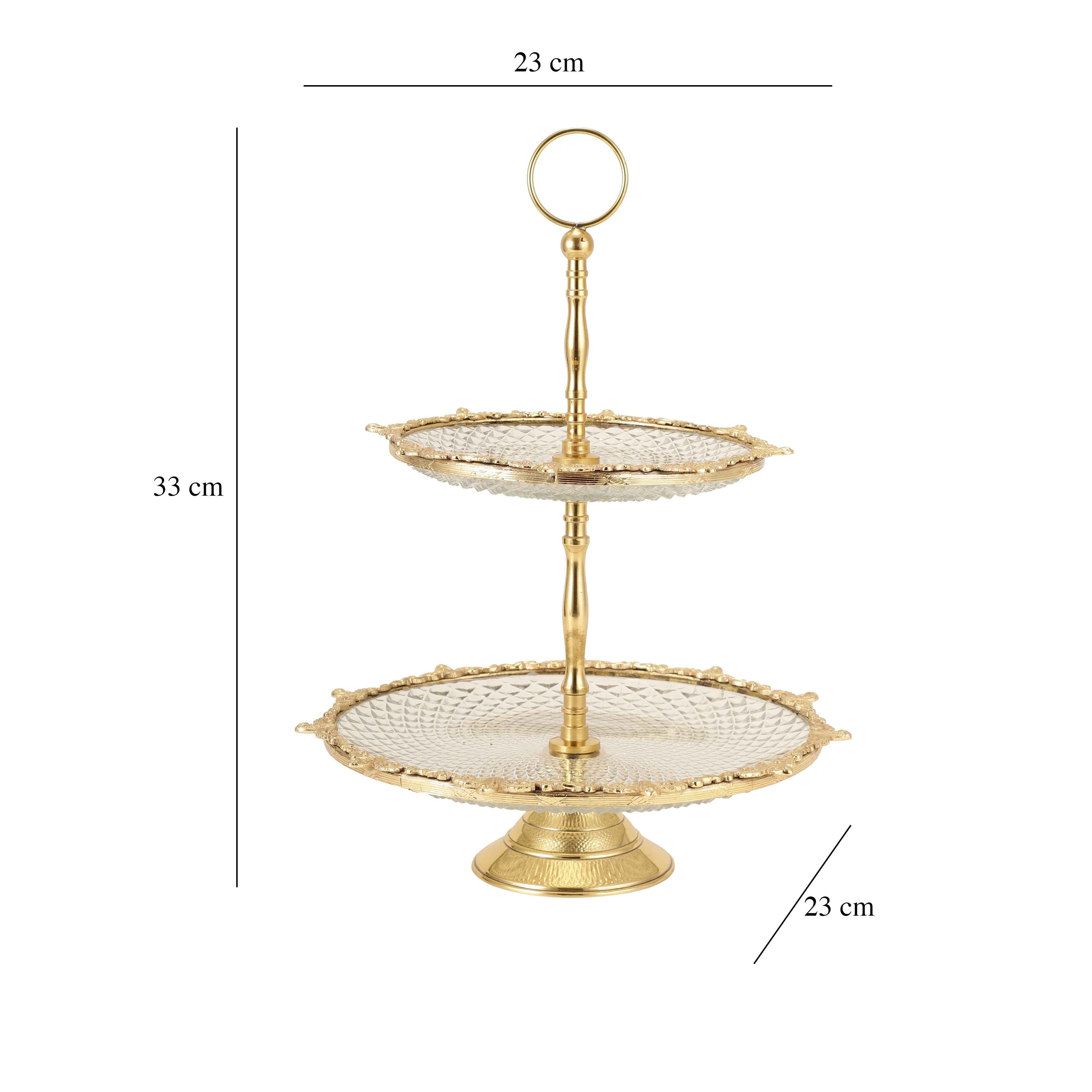 Spearhead Crystal Cake Stand in Gold