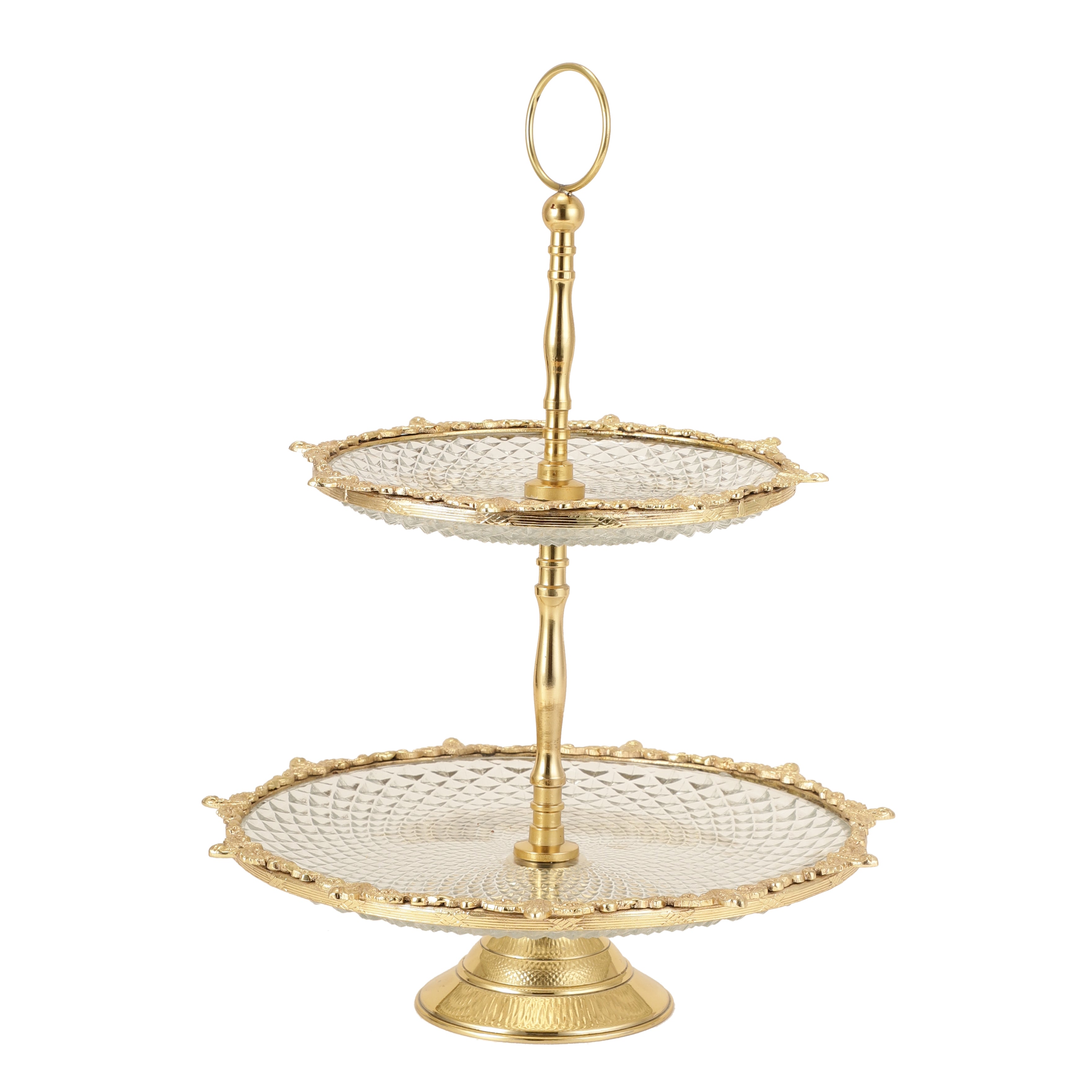 Spearhead Crystal Cake Stand in Gold