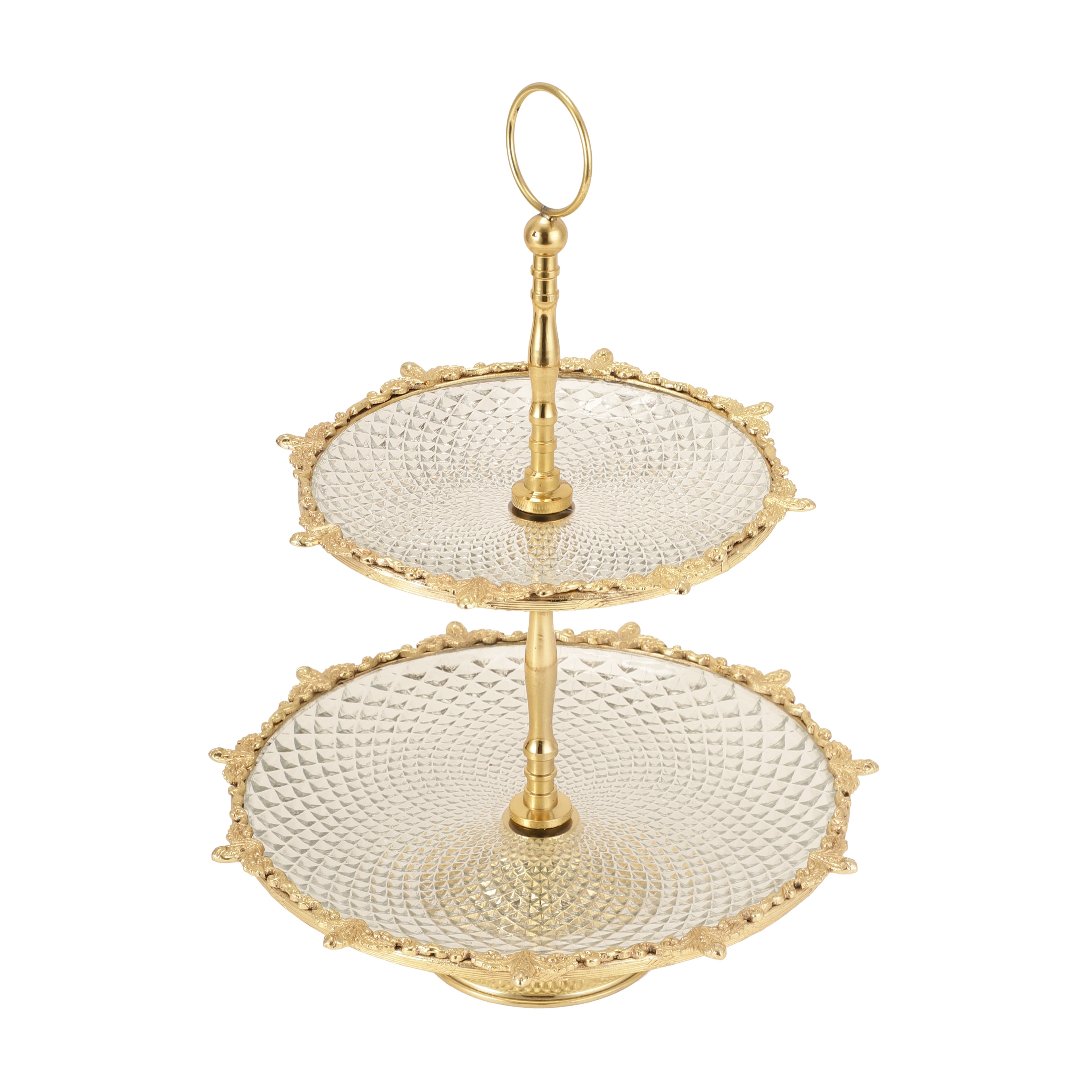 Spearhead Crystal Cake Stand in Gold