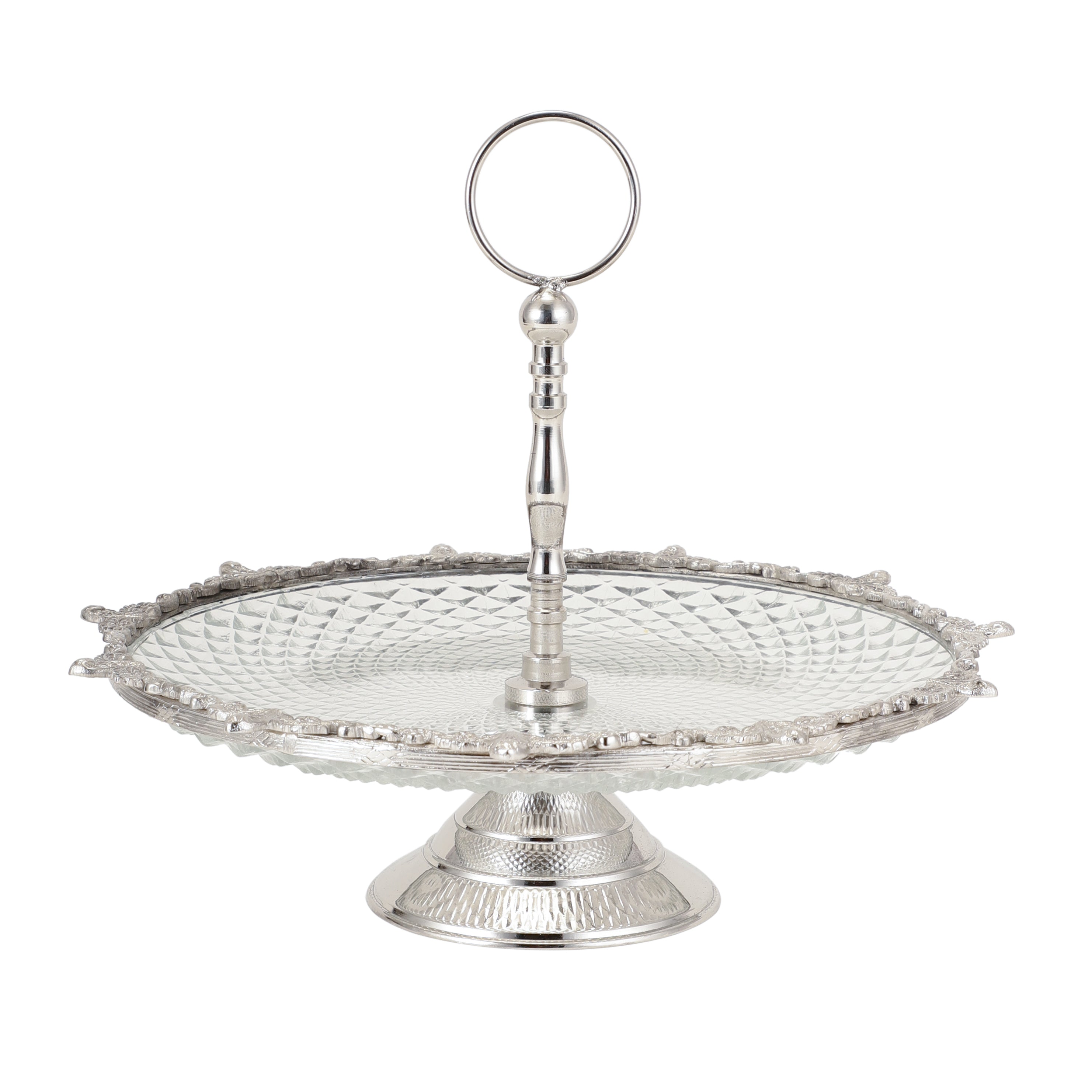 Crystal Spike Cake Stand In Silver