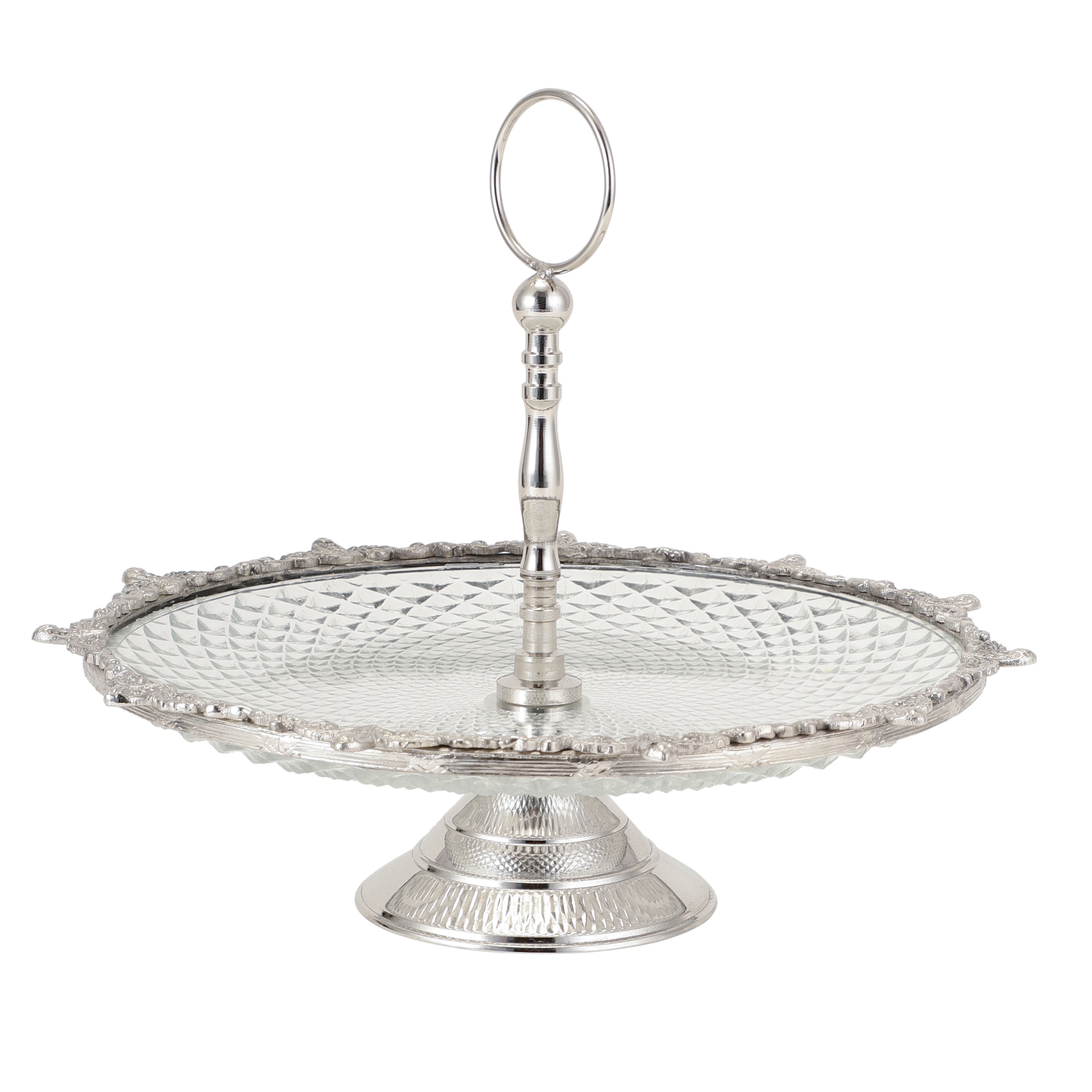 Crystal Spike Cake Stand In Silver