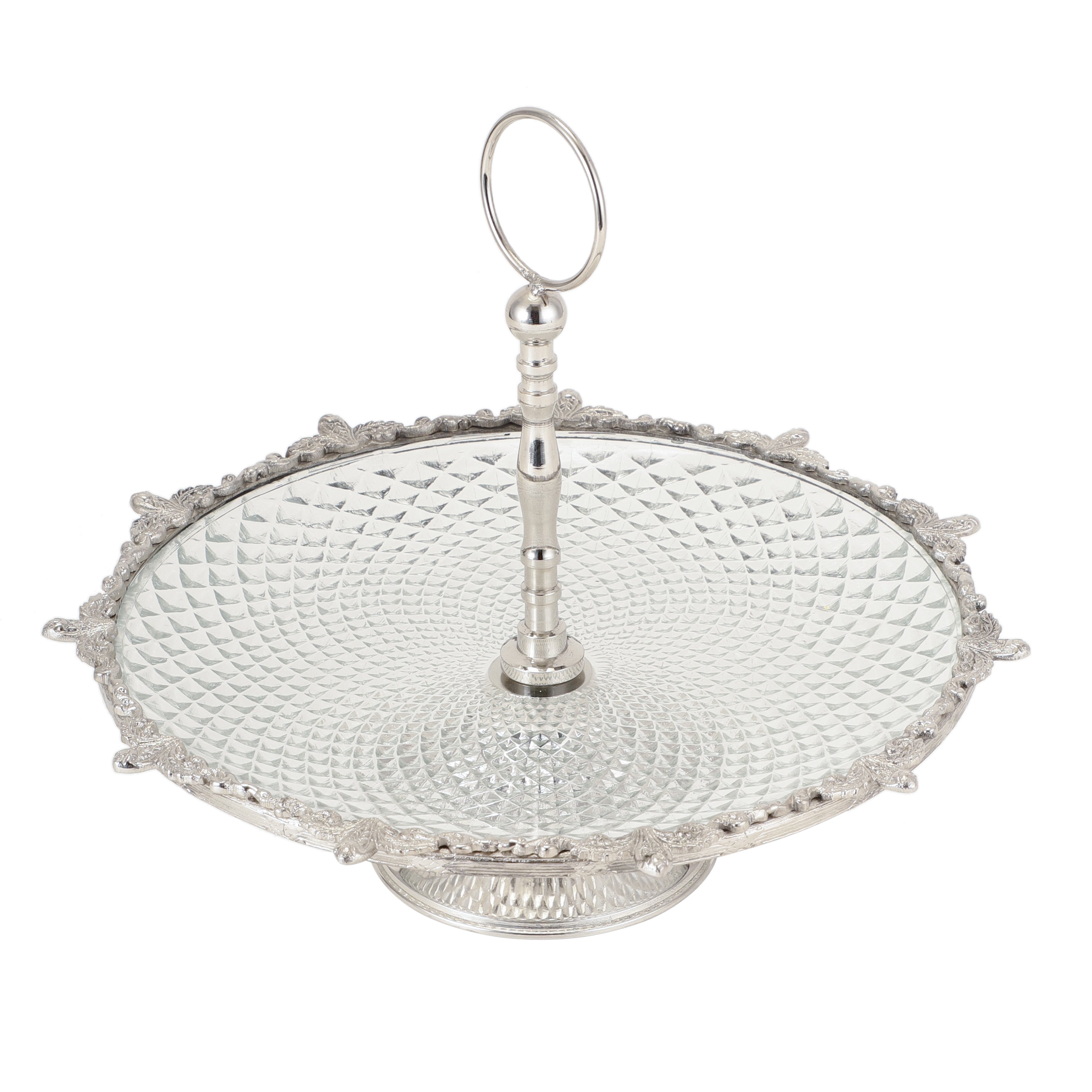 Crystal Spike Cake Stand In Silver