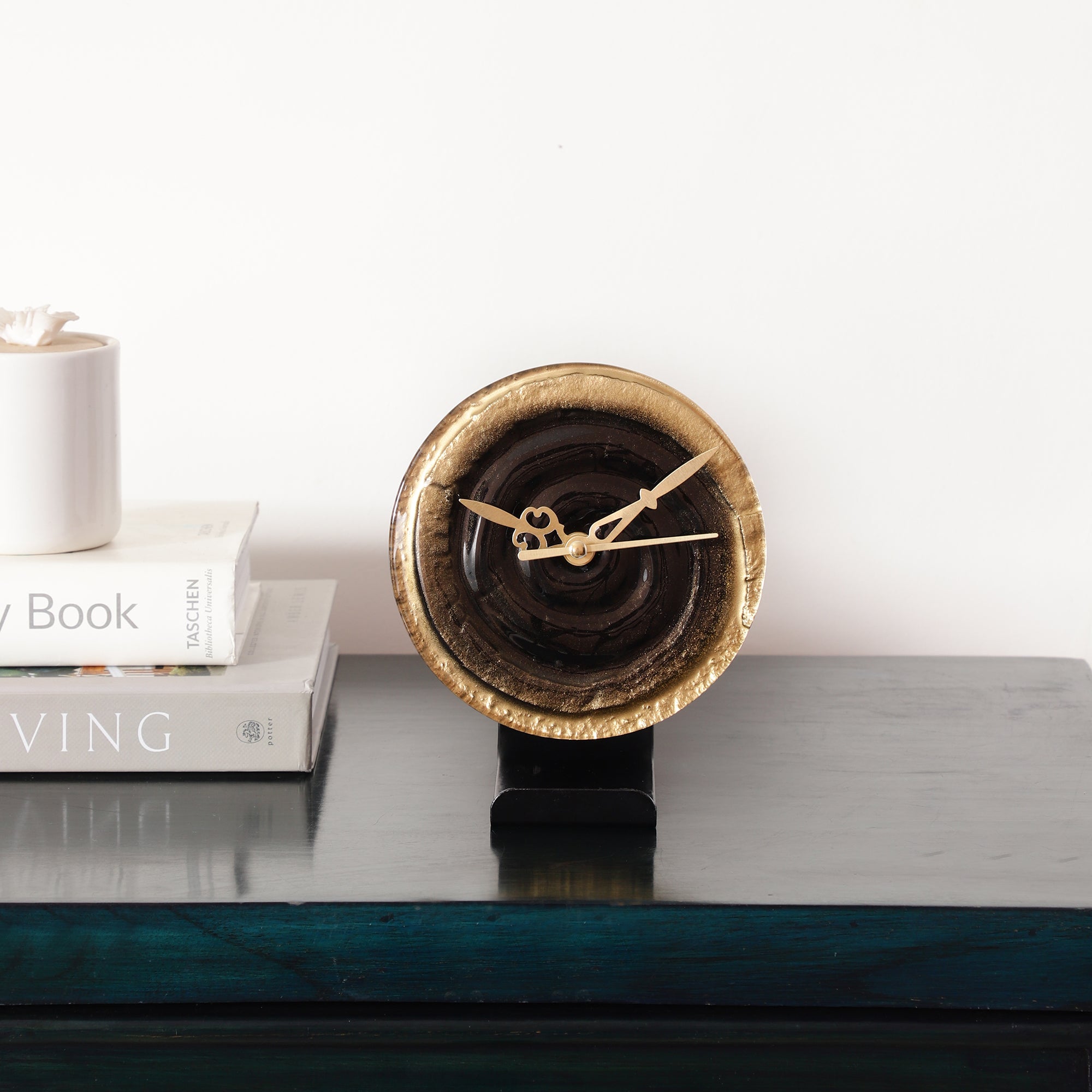 Peirre Glass Embossed Table Clock