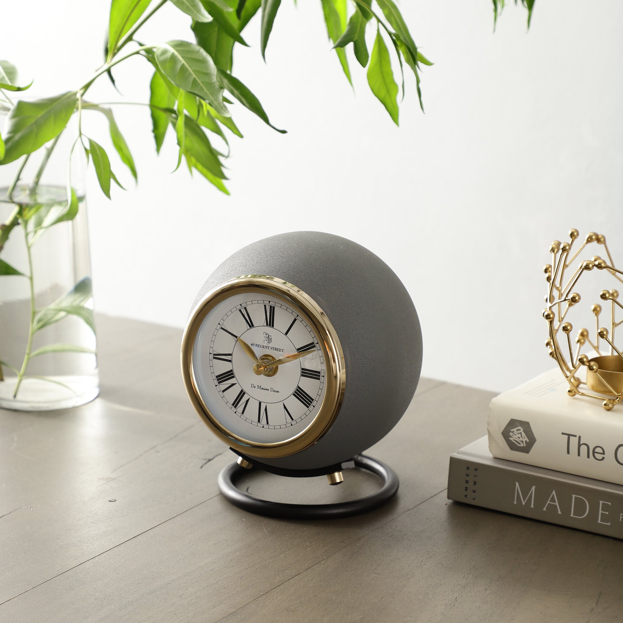 Assiral stand clock in grey