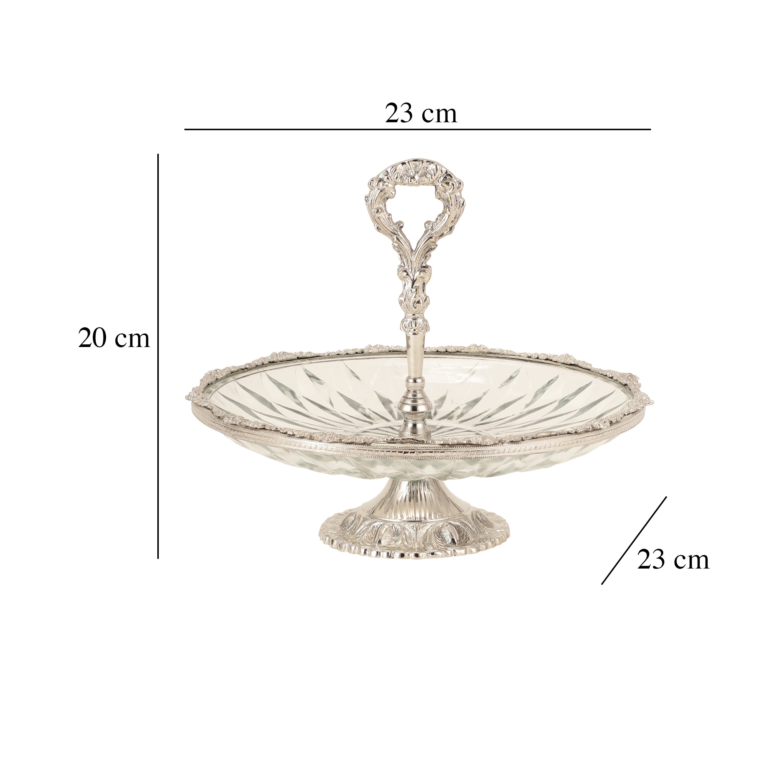 Spearhead Crystal Cake Stand in Silver