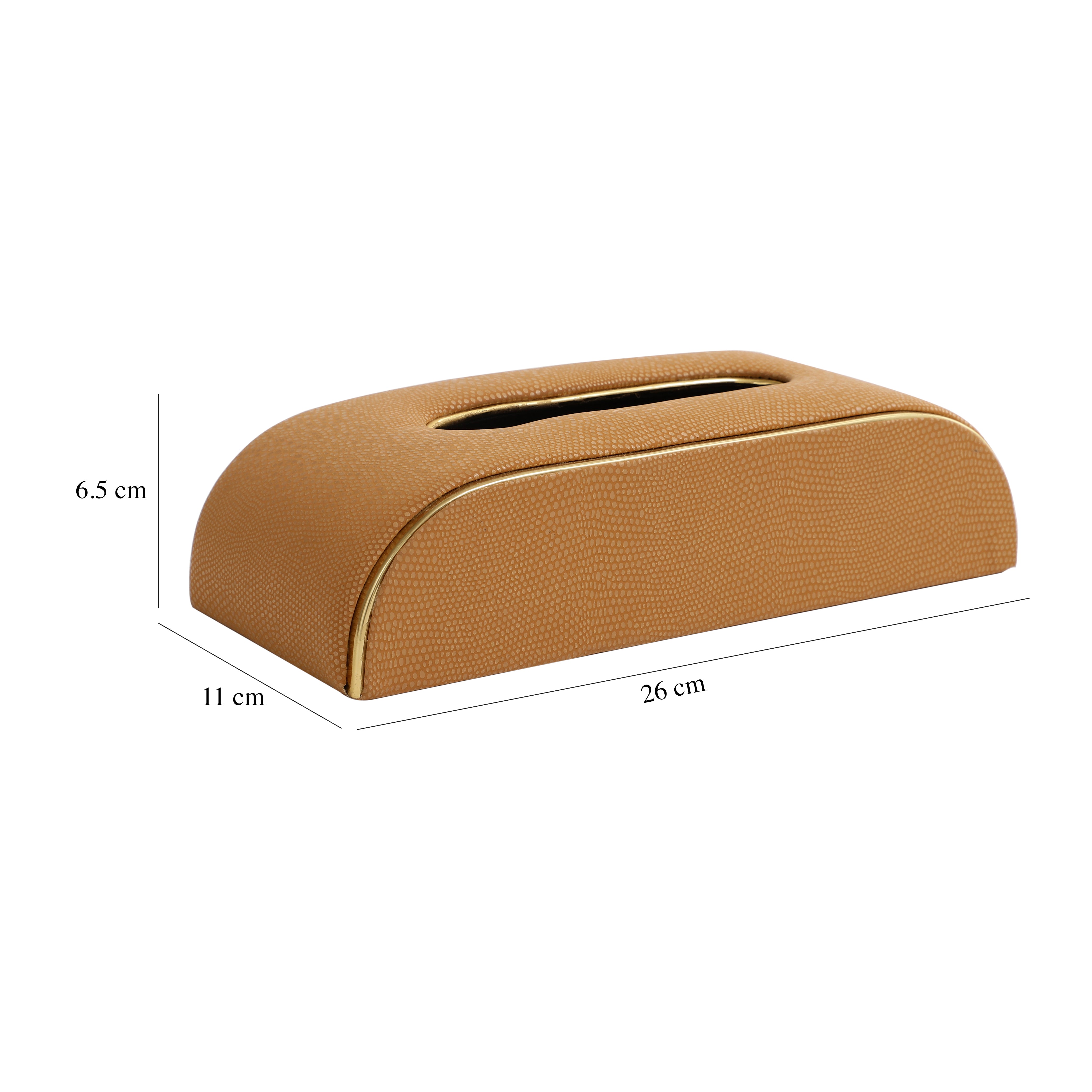 Sleek Slant Leather Napkin Box