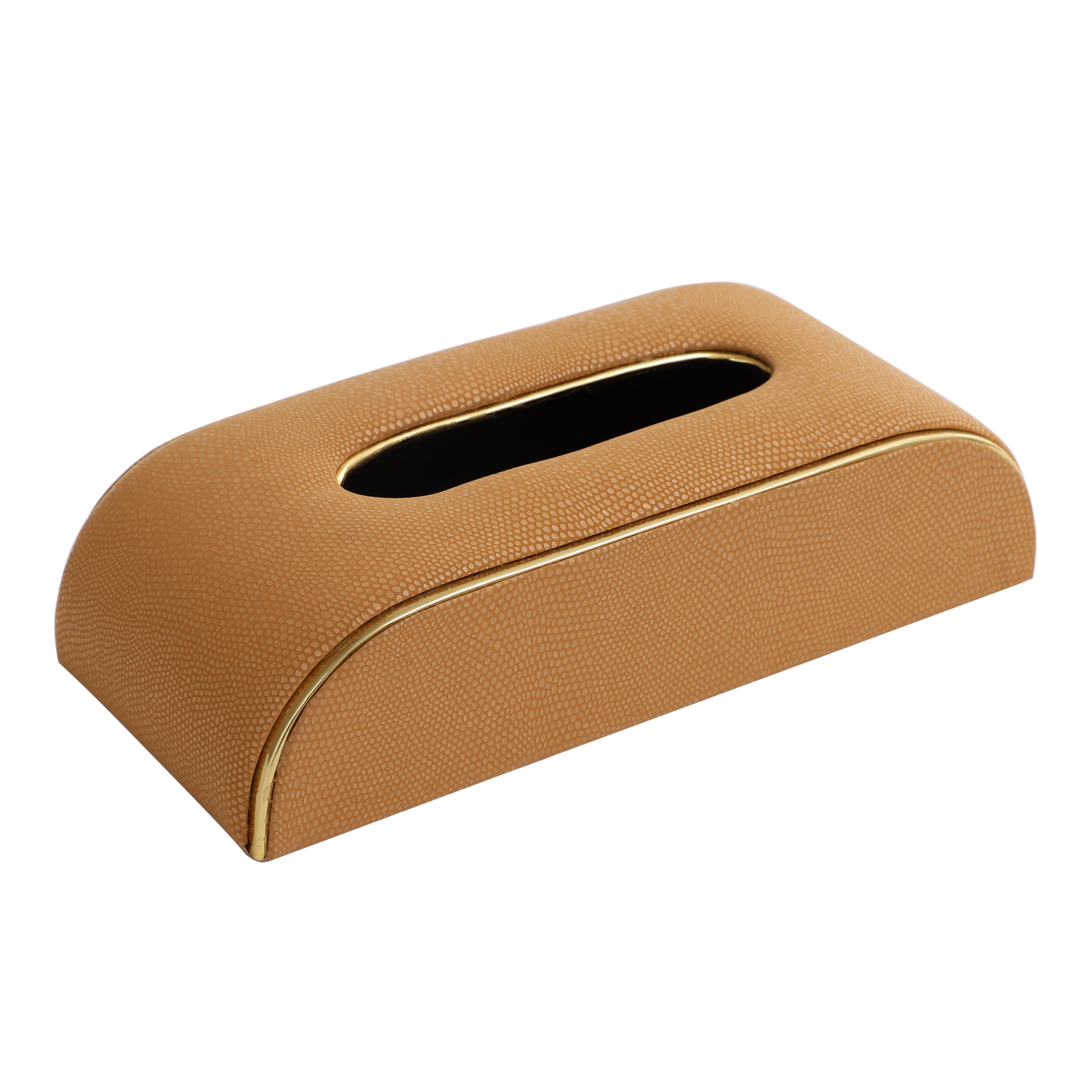 Sleek Slant Leather Napkin Box