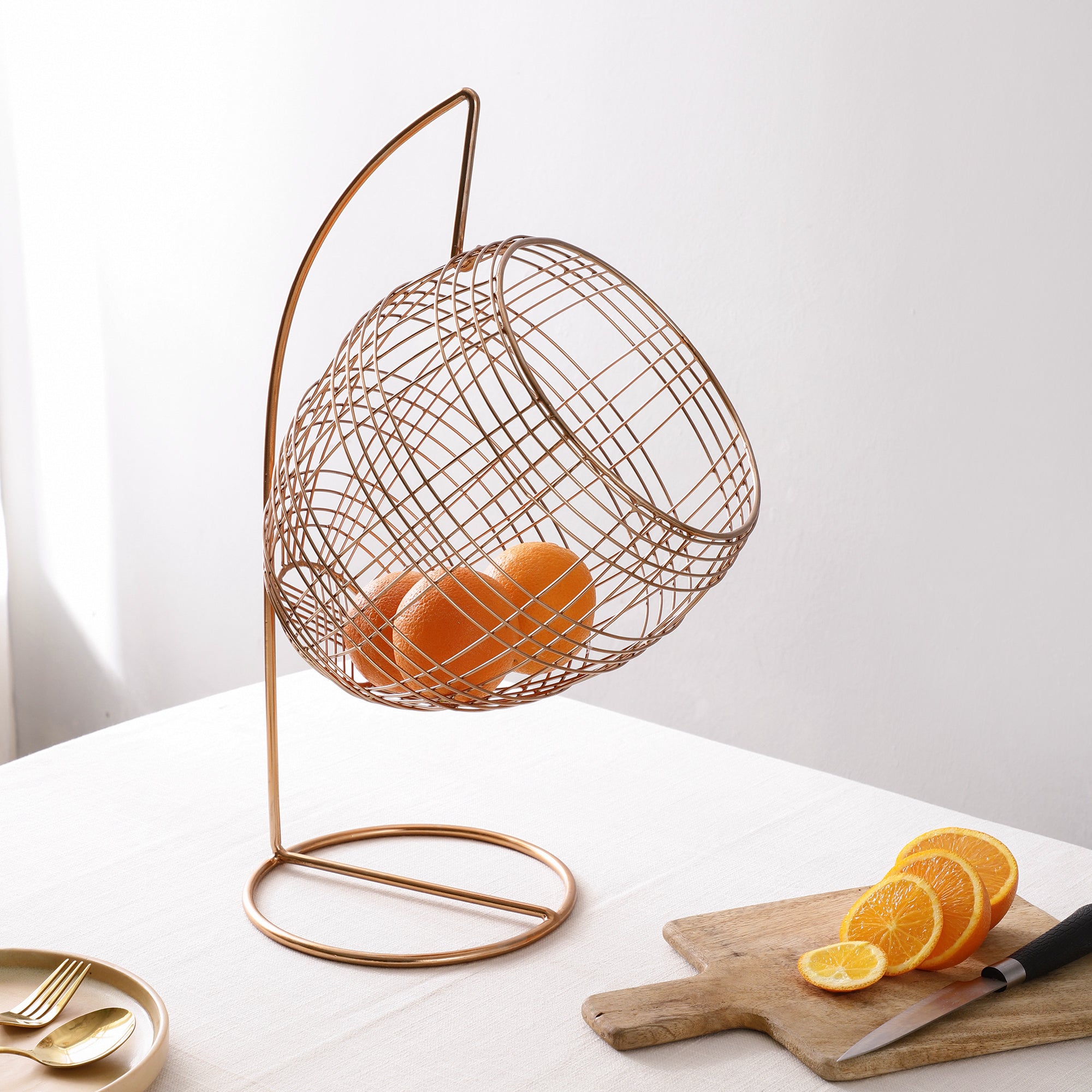 Abby's Fruit & Bread Basket in copper finish