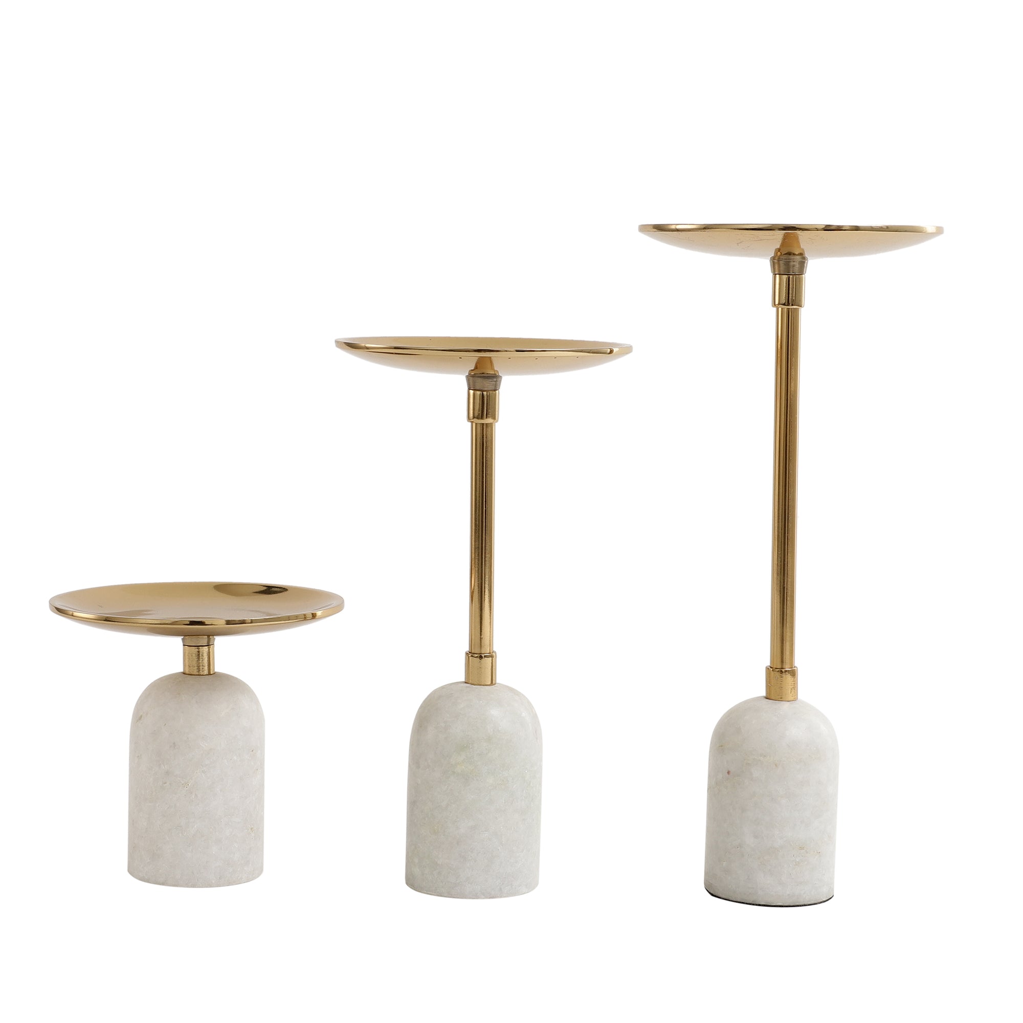 Marble Pri Pillar Candle Gold Set