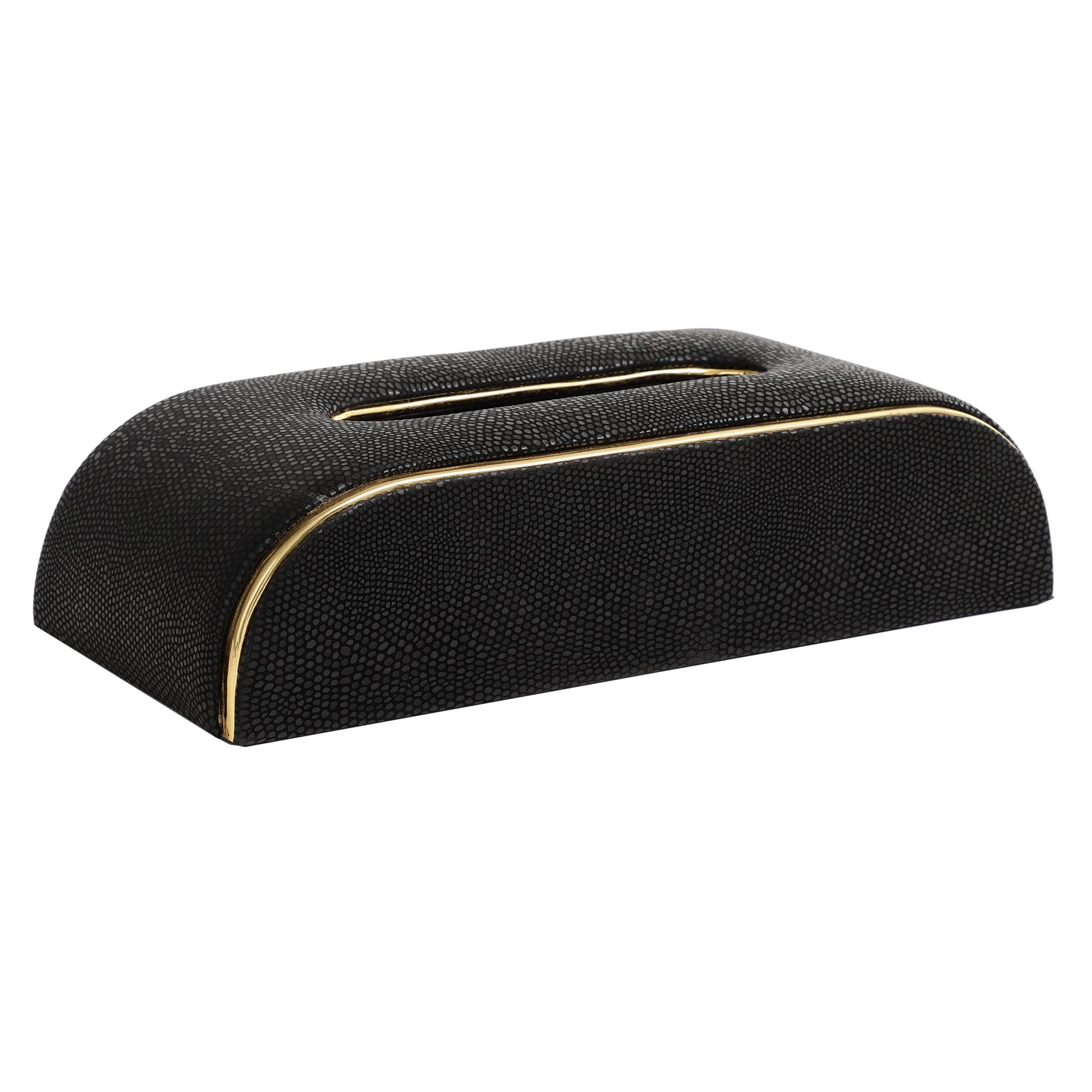 Sleek Slant Leather Napkin Box