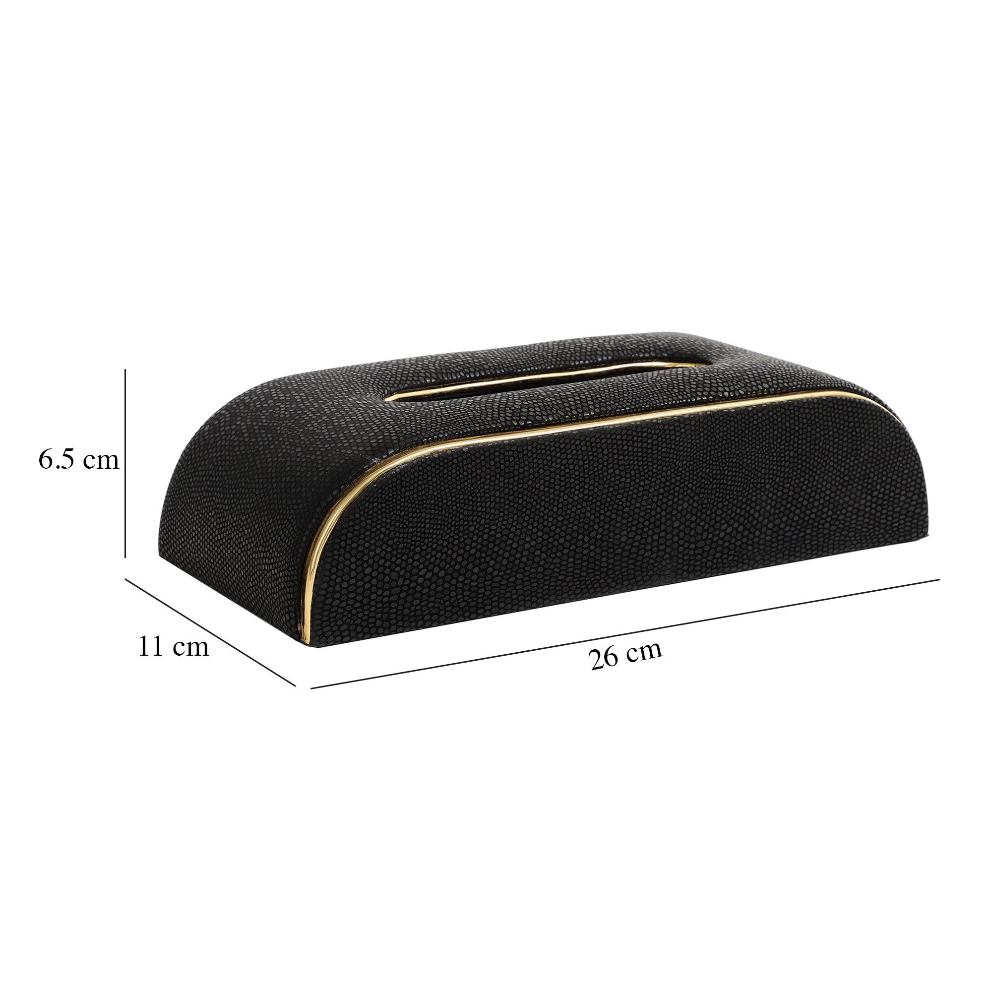 Sleek Slant Leather Napkin Box