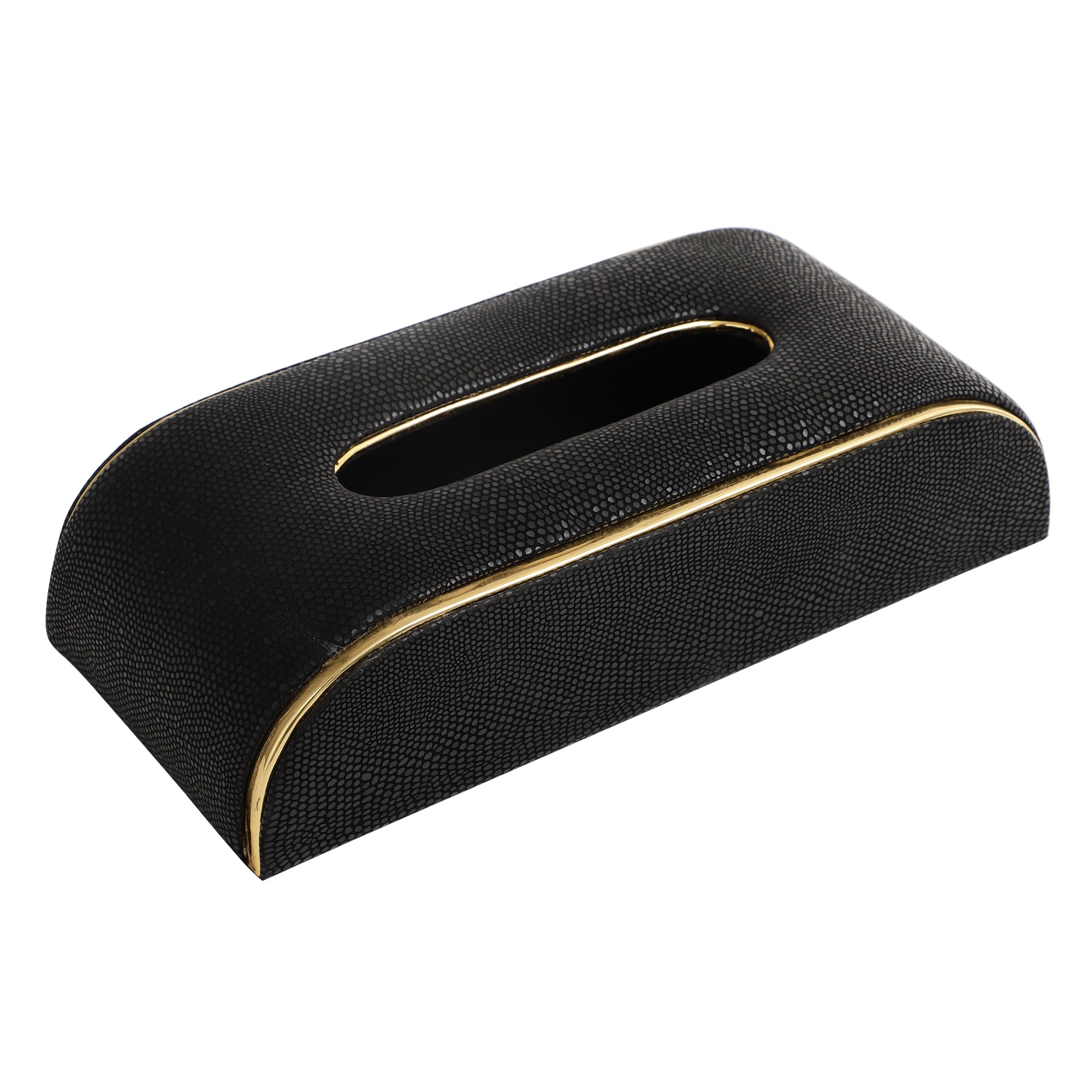 Sleek Slant Leather Napkin Box