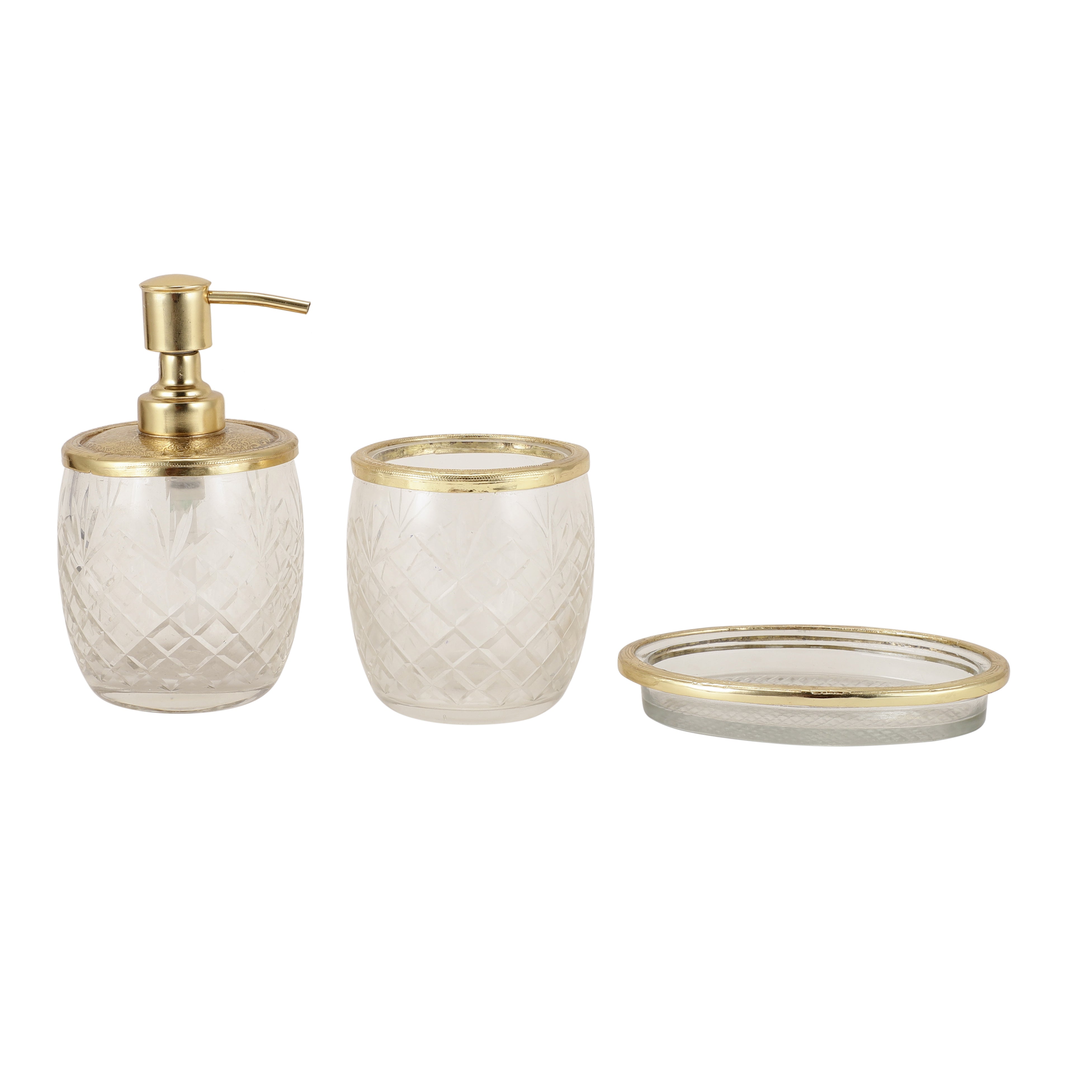 Astrid Crystal Cut Bathroom set in Gold