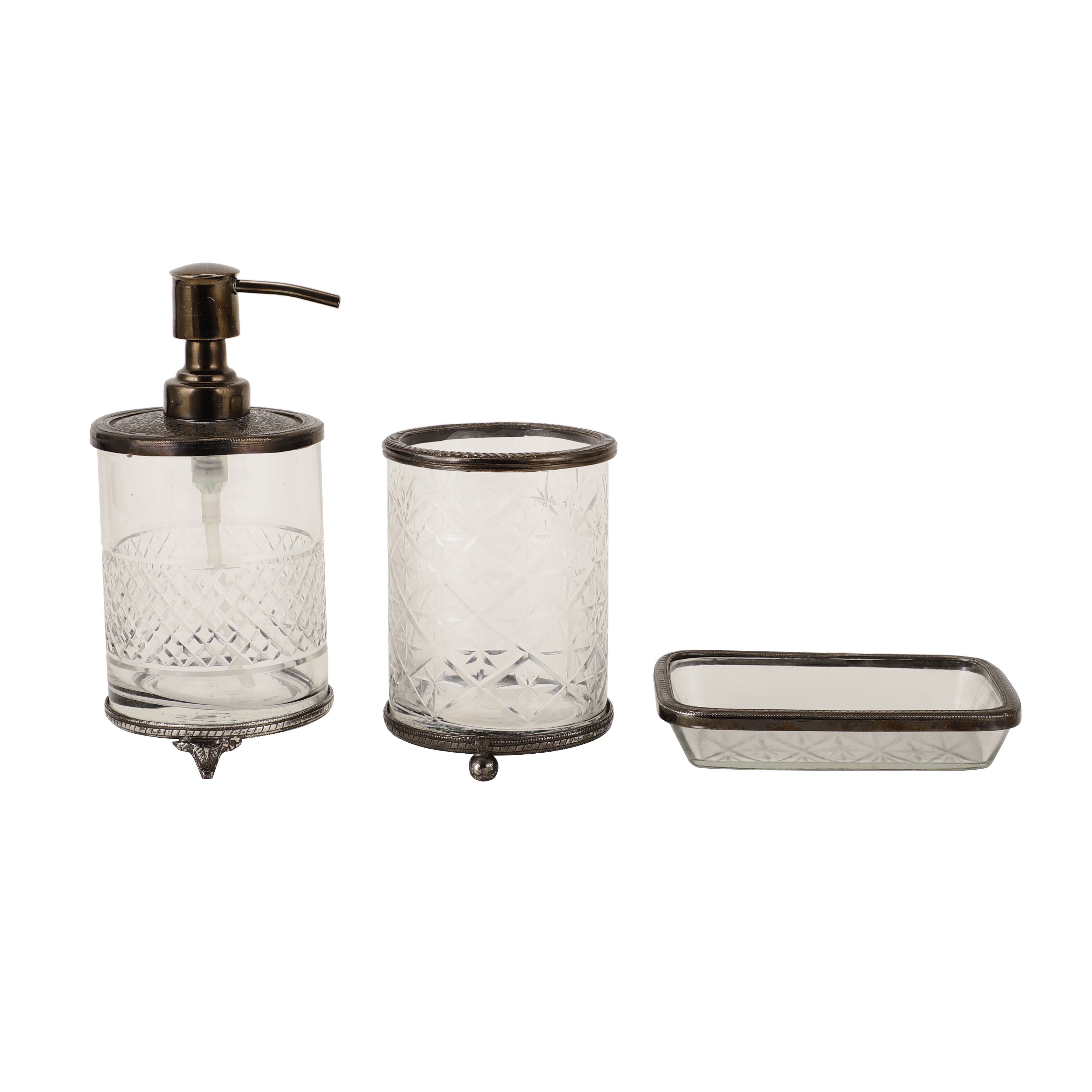 Blake Crystal Cut Bathroom set in Black