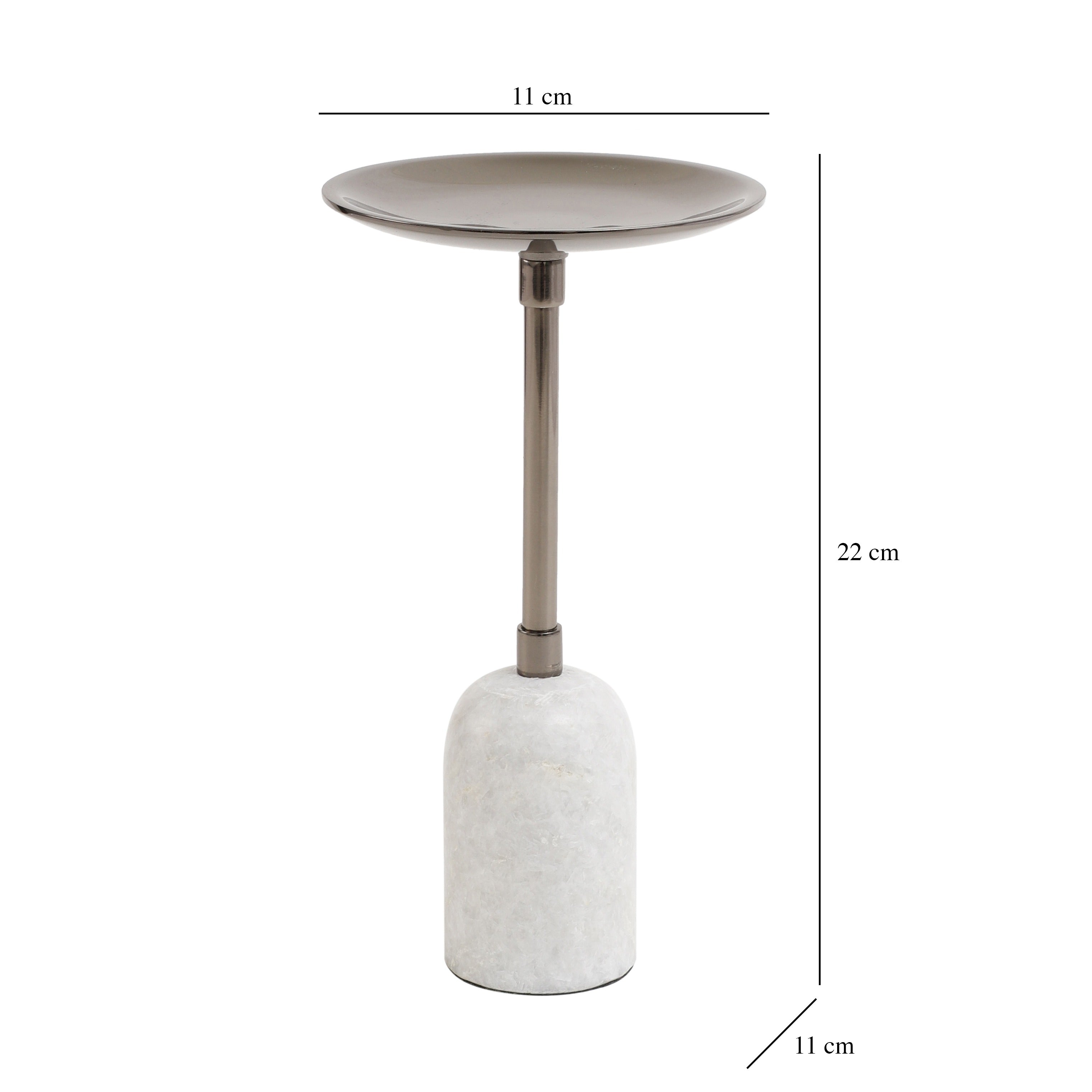 Marble Pri Pillar Candle medium stand in black