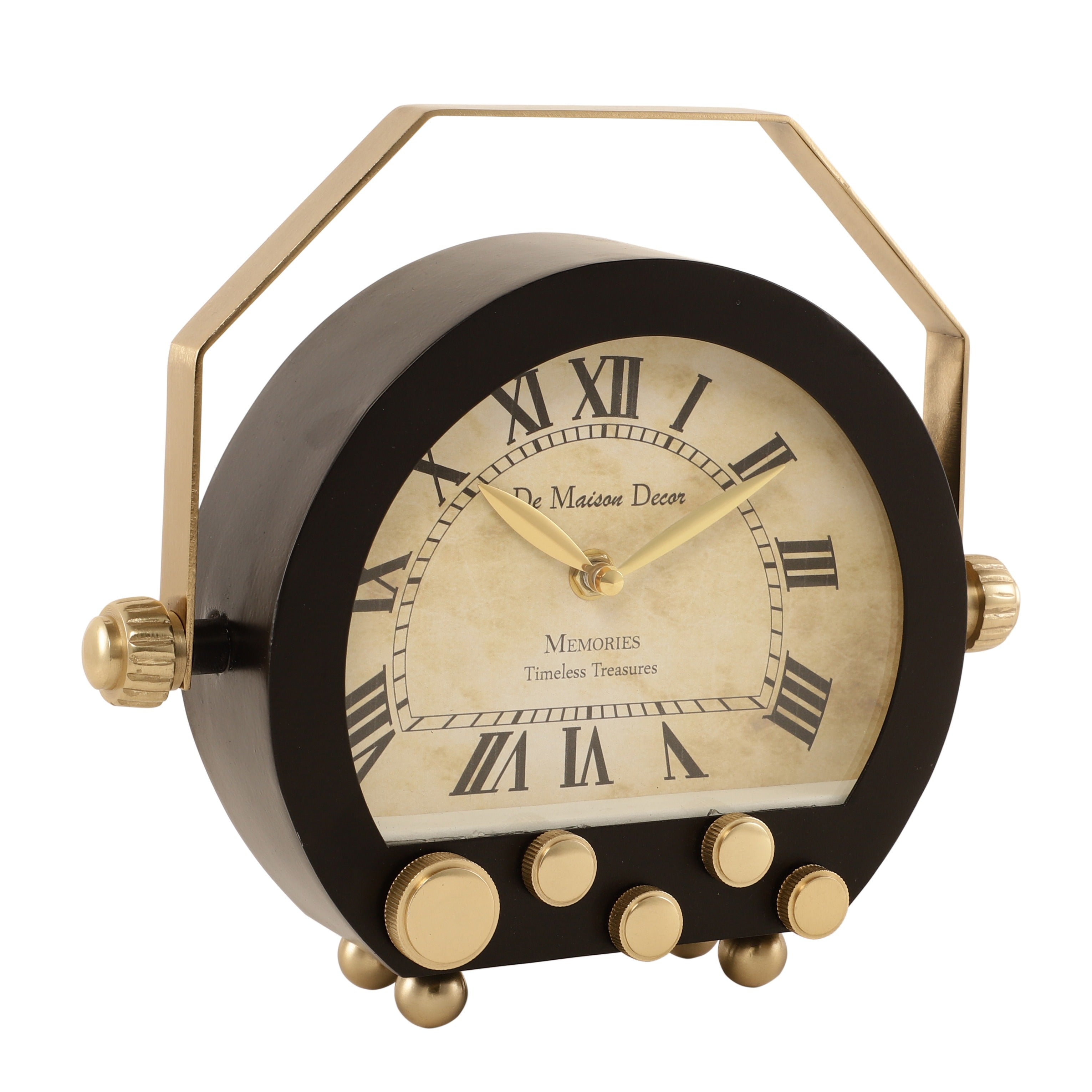 Kent Clock in black gold