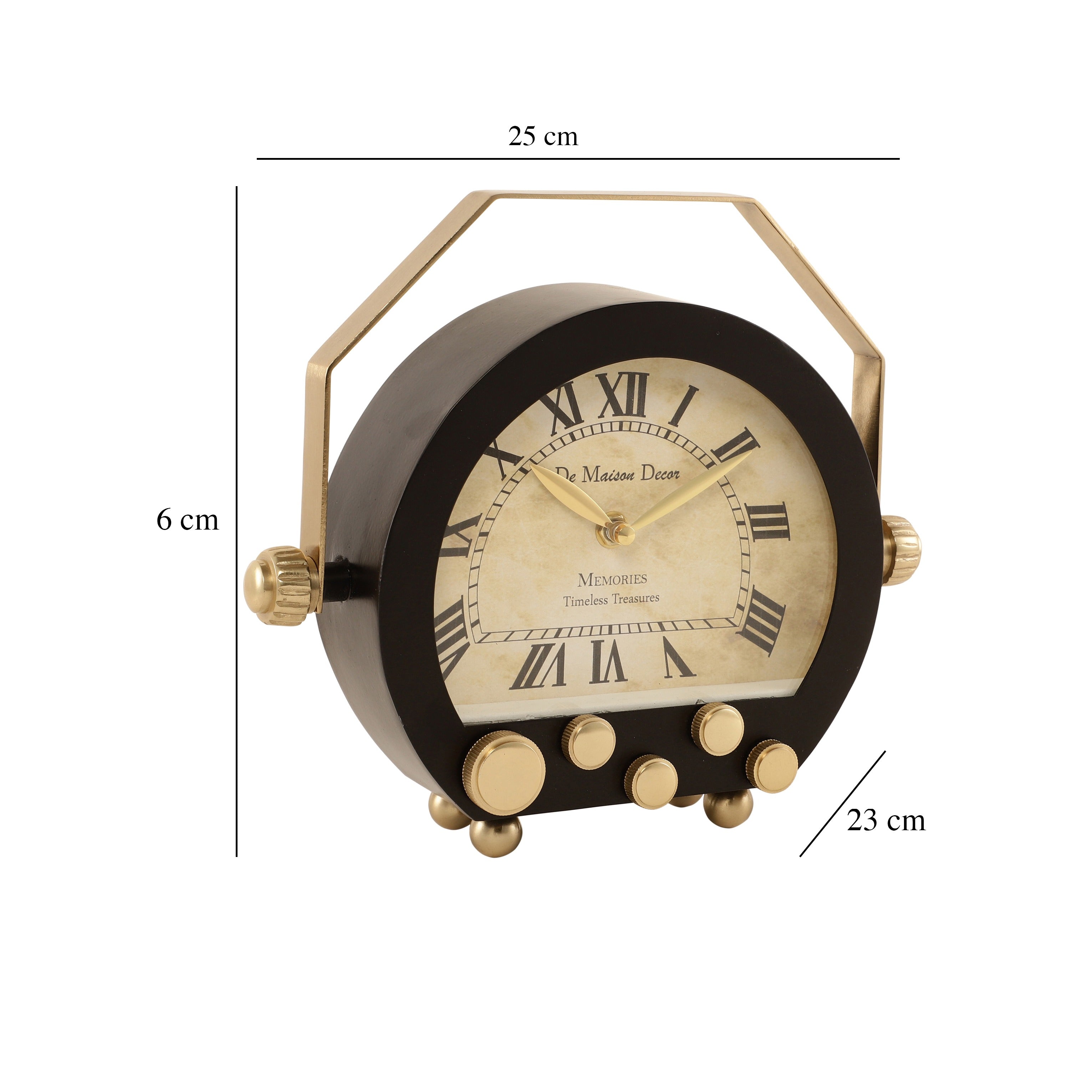 Kent Clock in black gold