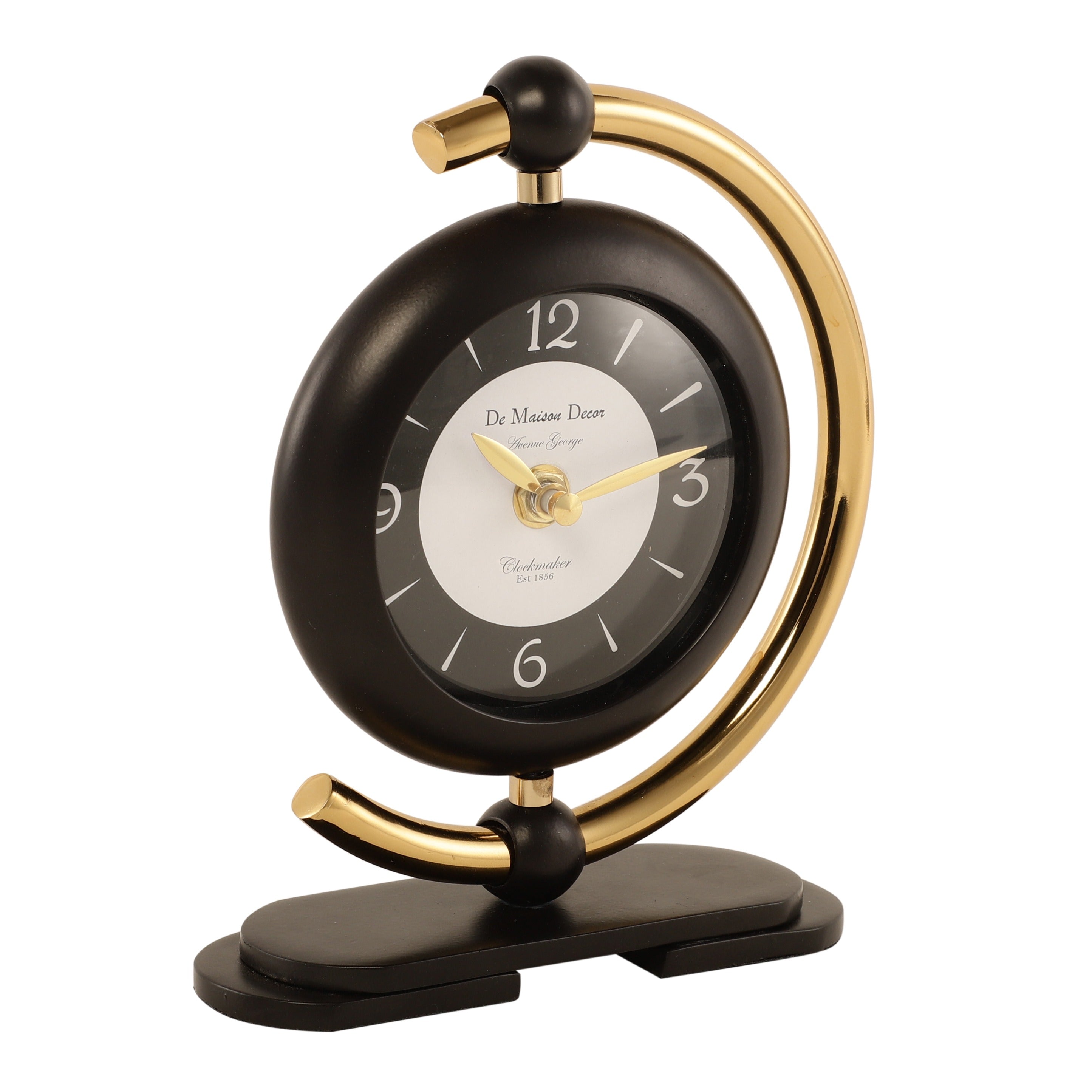 Aleksi 3 mini clock in black and gold