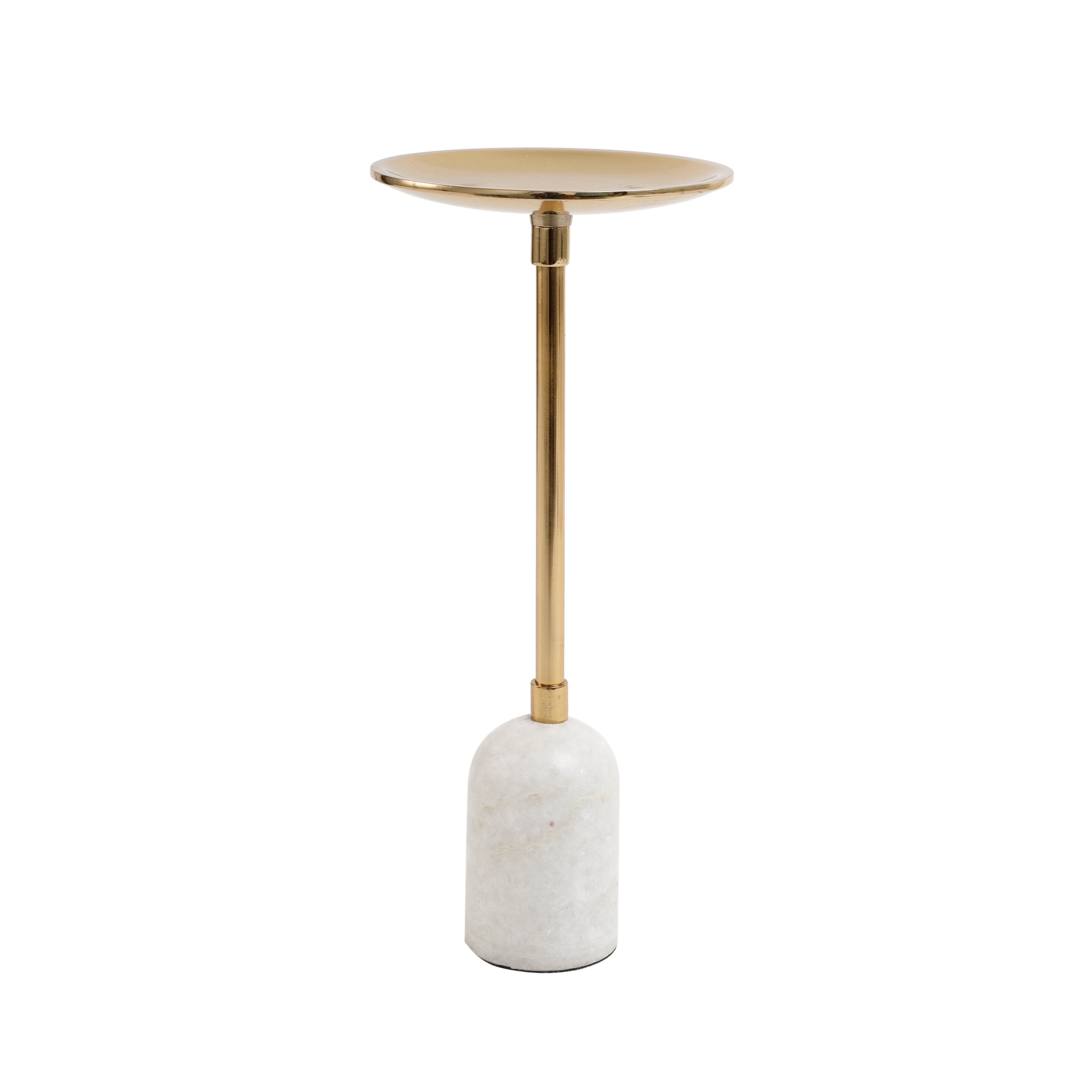 Marble Pri Pillar Candle medium stand in gold