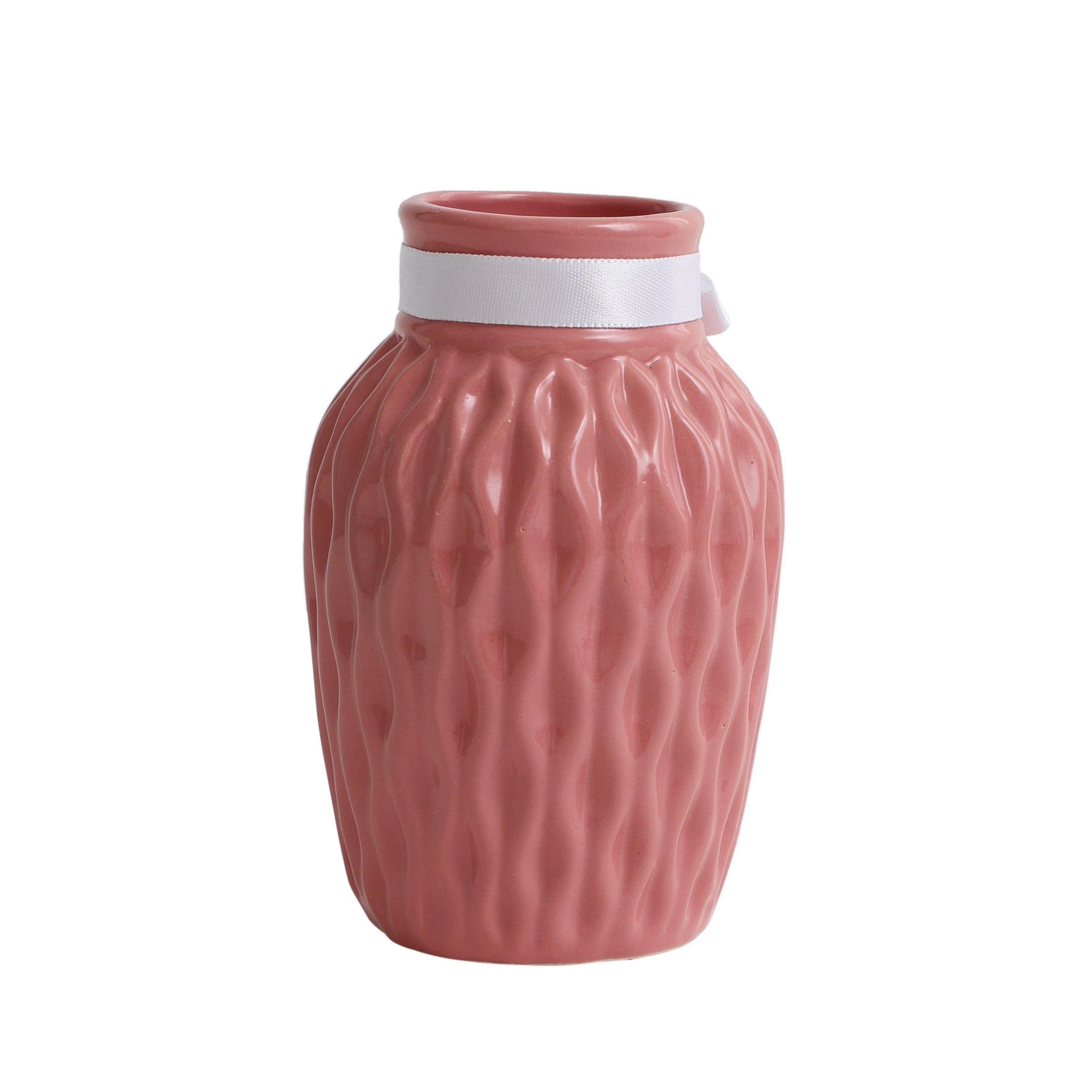 Pink WaveCera Vase