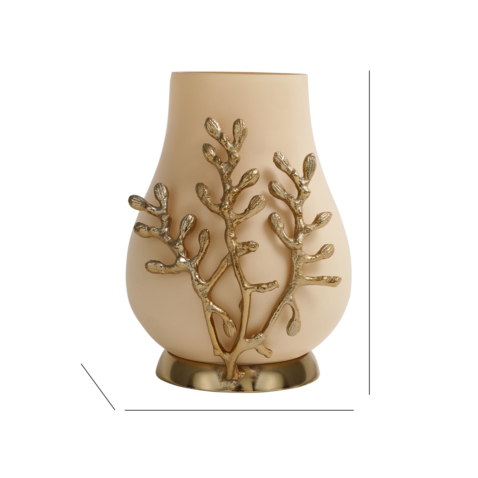 VersaLux Glass Vase and Candle Holder in cream & Gold