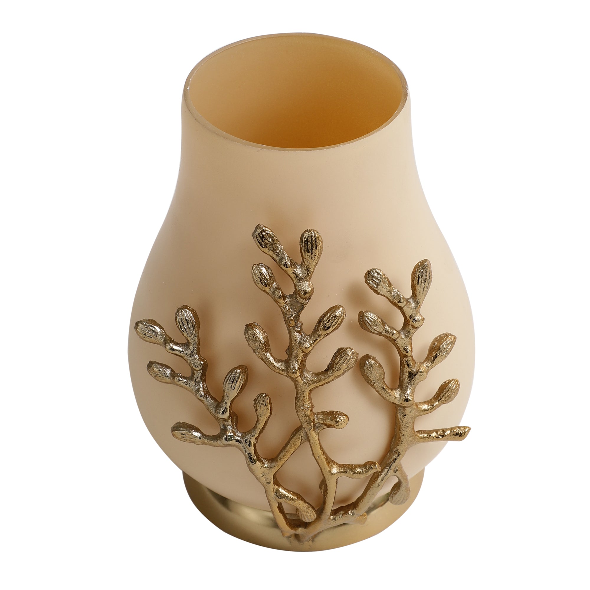 VersaLux Glass Vase and Candle Holder in cream & Gold