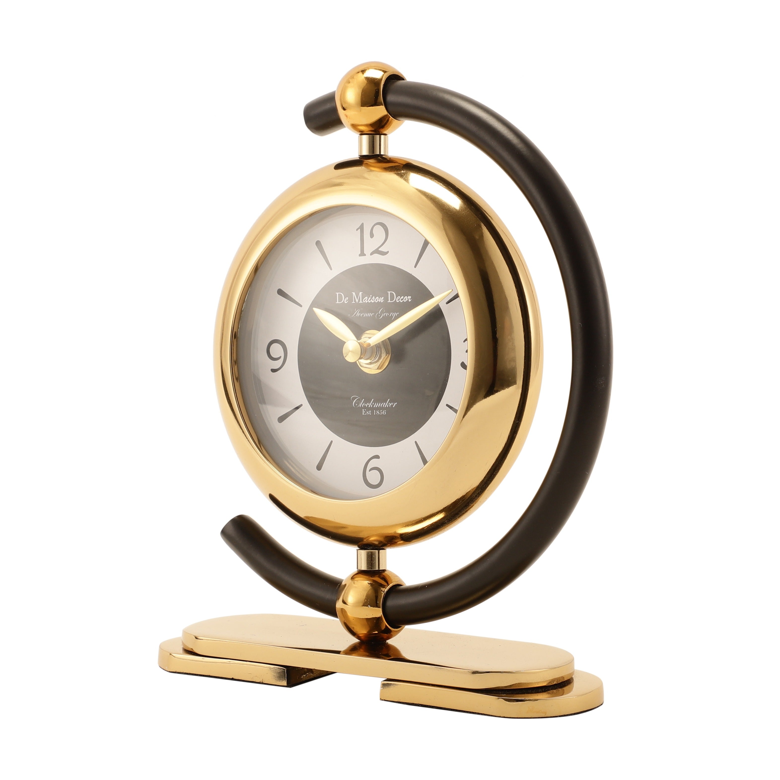 Aleksi 3 mini clock in black and gold