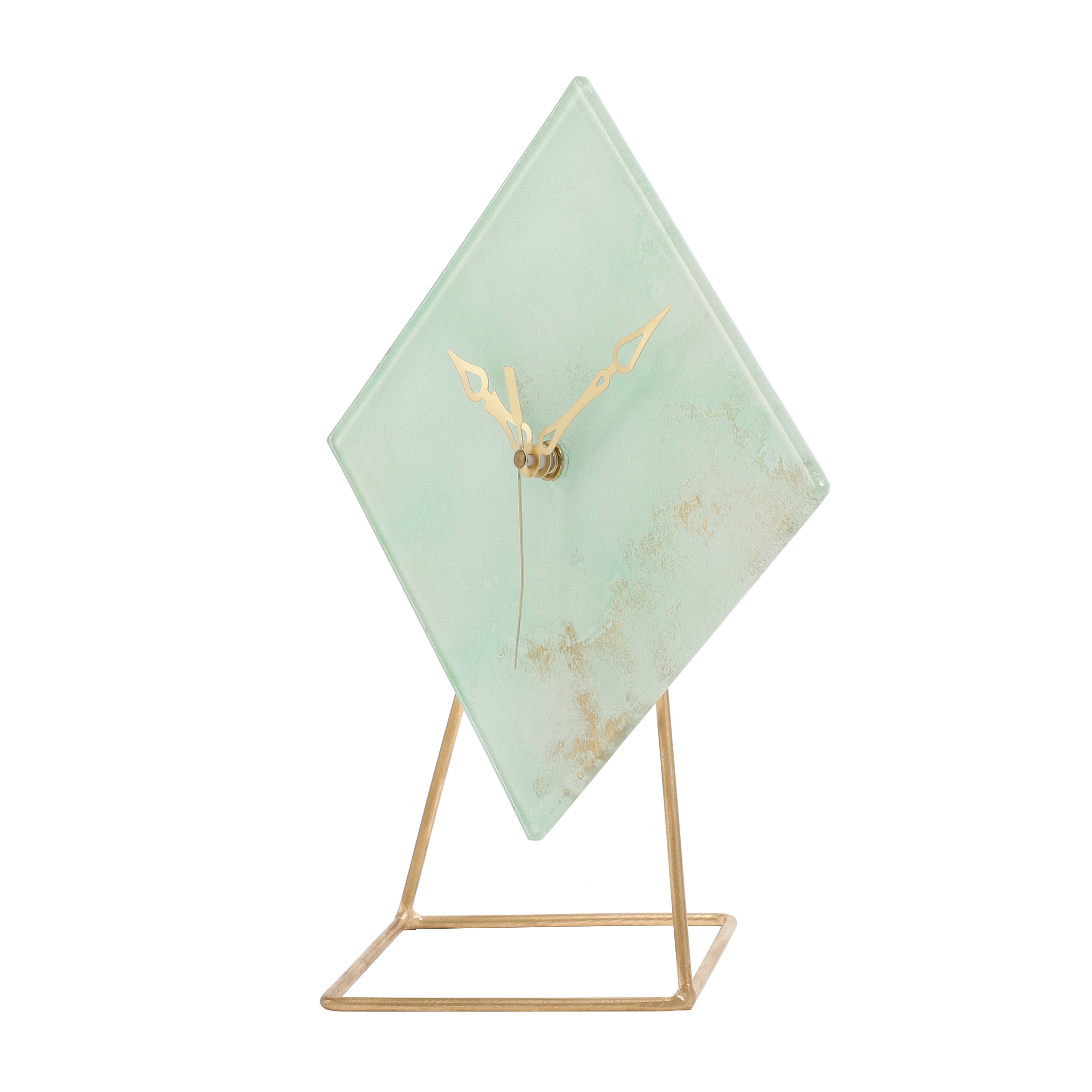 Hannah Glass Embossed Table Clock