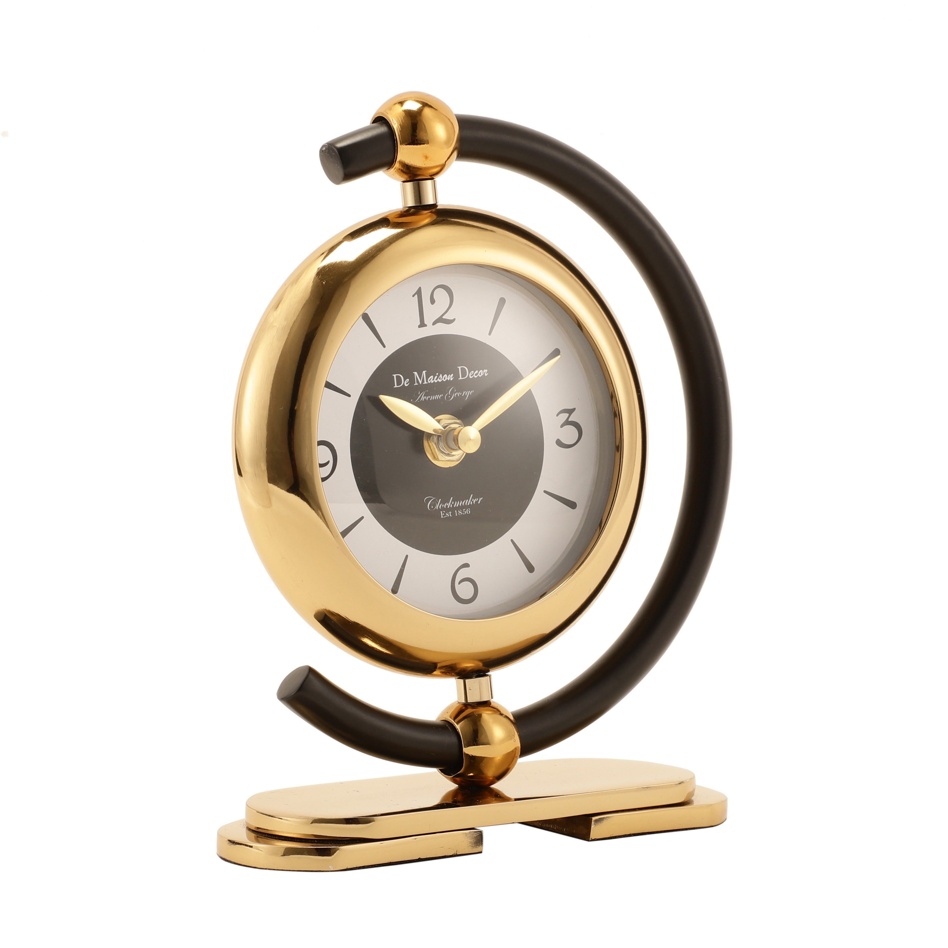 Aleksi 3 mini clock in black and gold