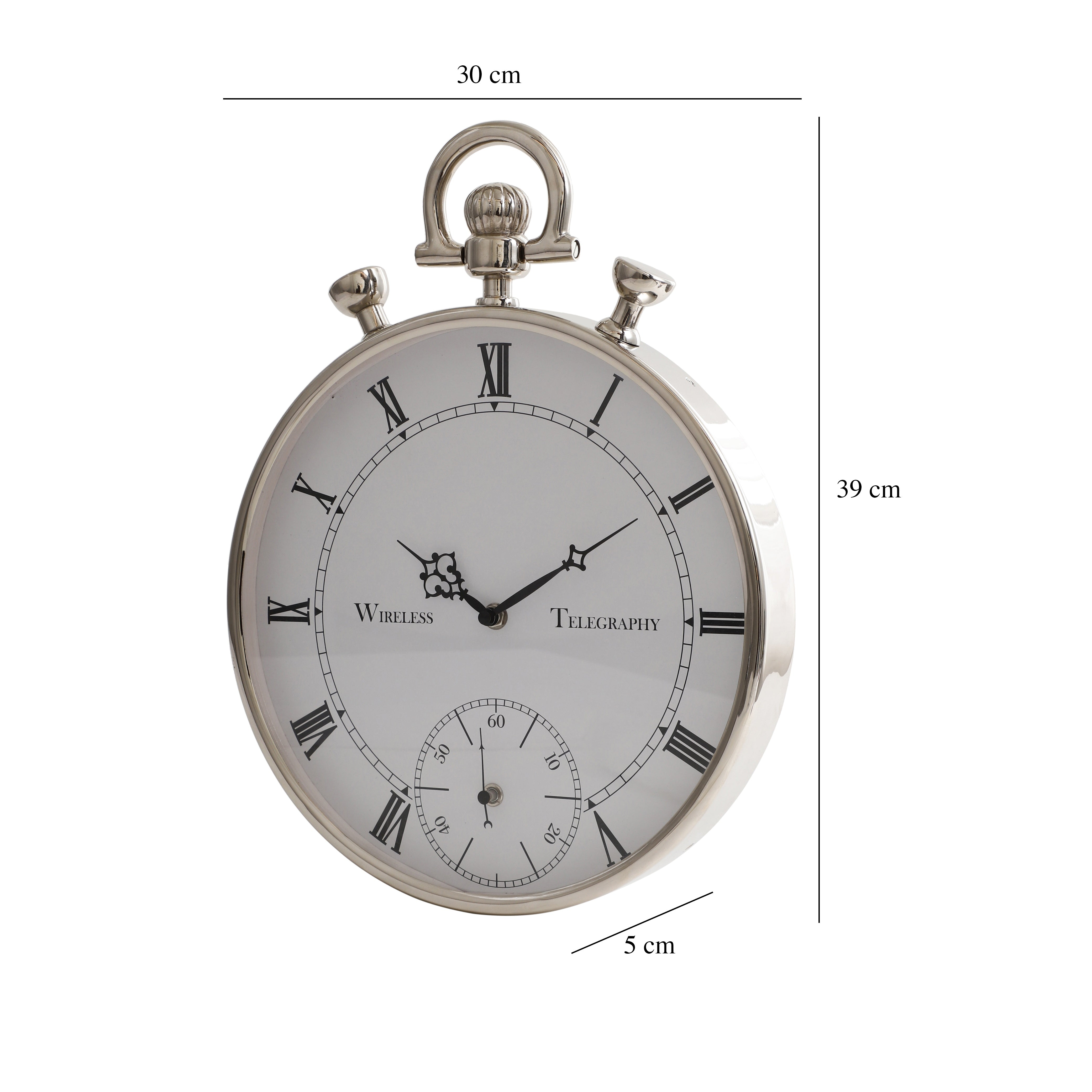 Deviating Seconds Silver Wall Clock