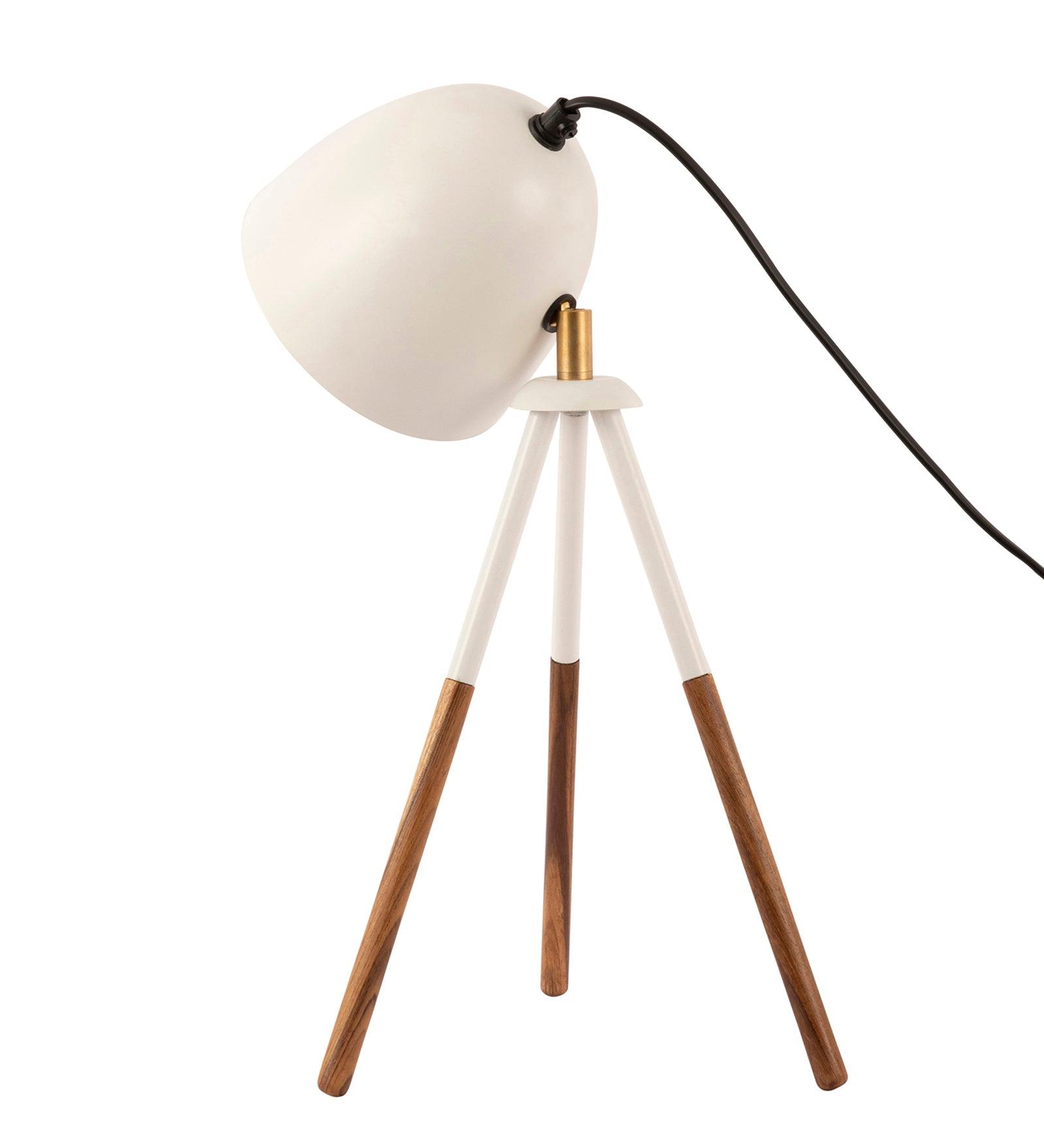 Teak Bud Desk Lamp White - Ouch Cart 