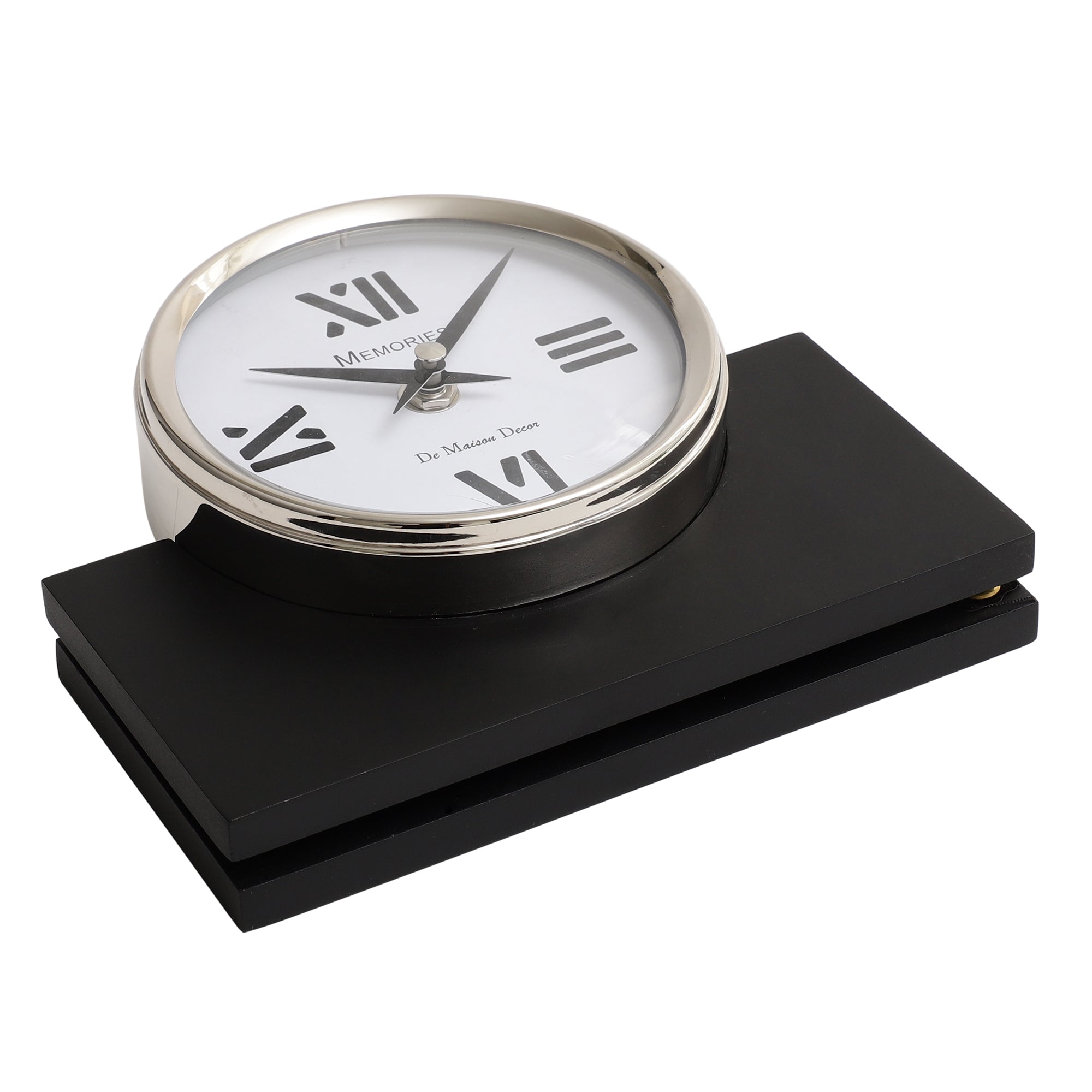 Varner Table clock in Silver Black