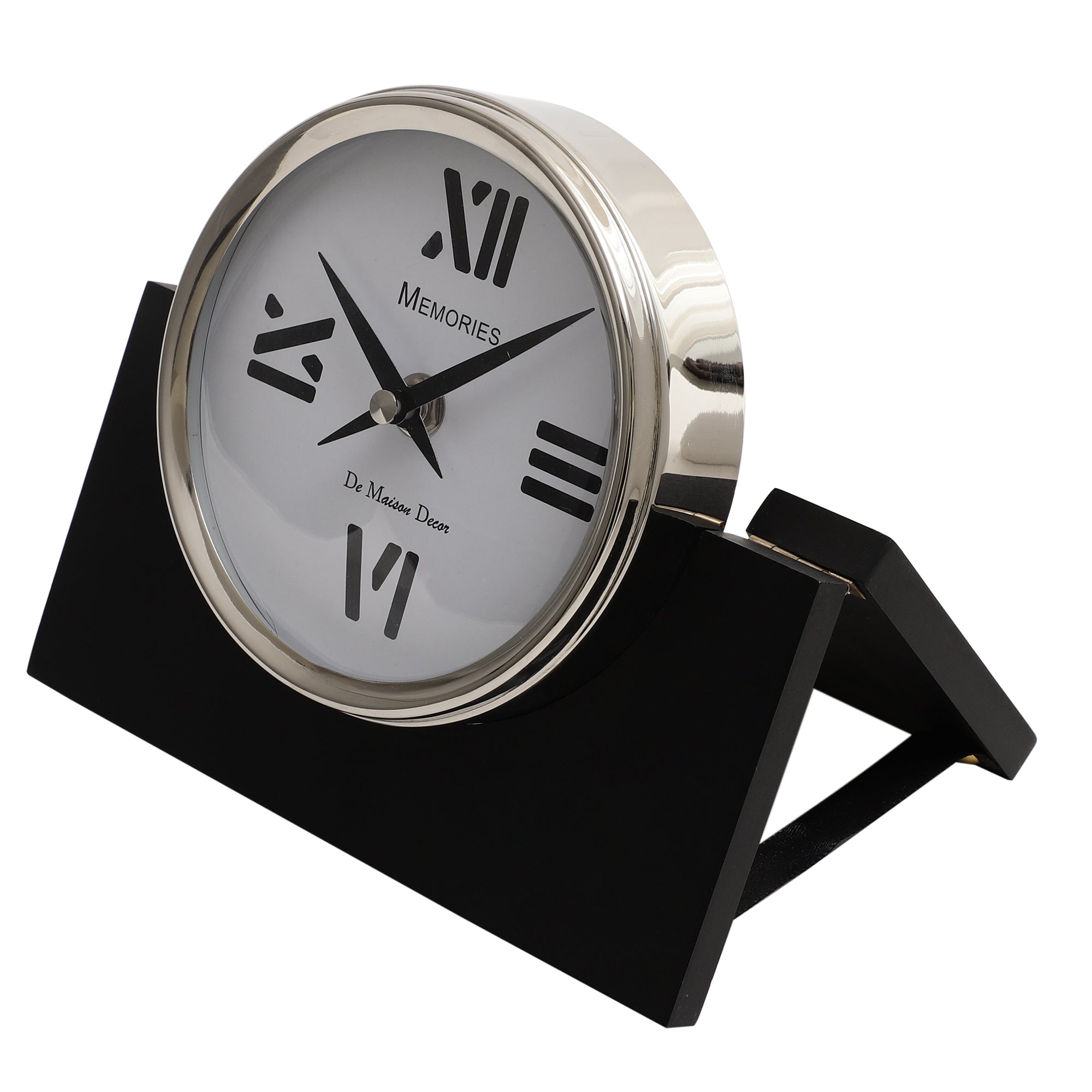 Varner Table clock in Silver Black