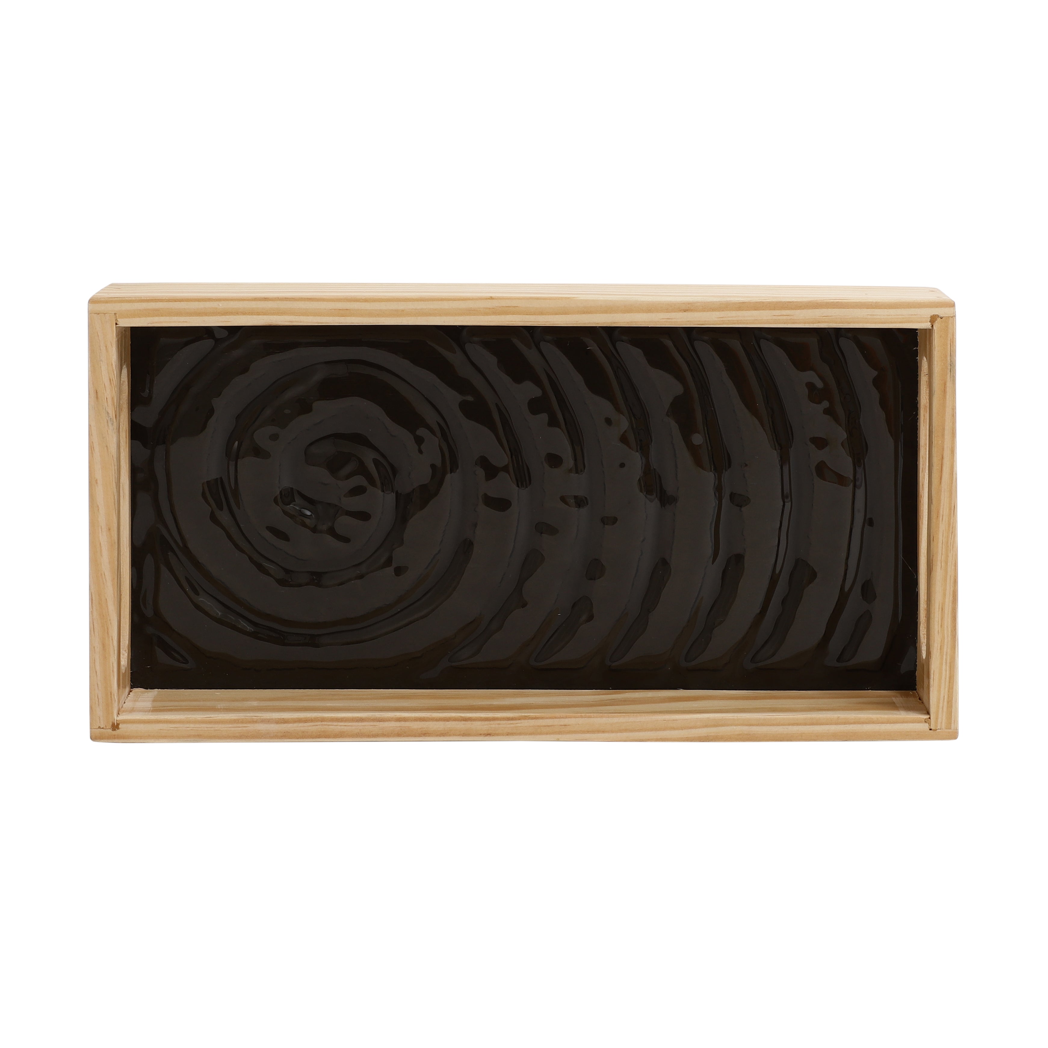 Duran Black Spiral Glass Tray - small size