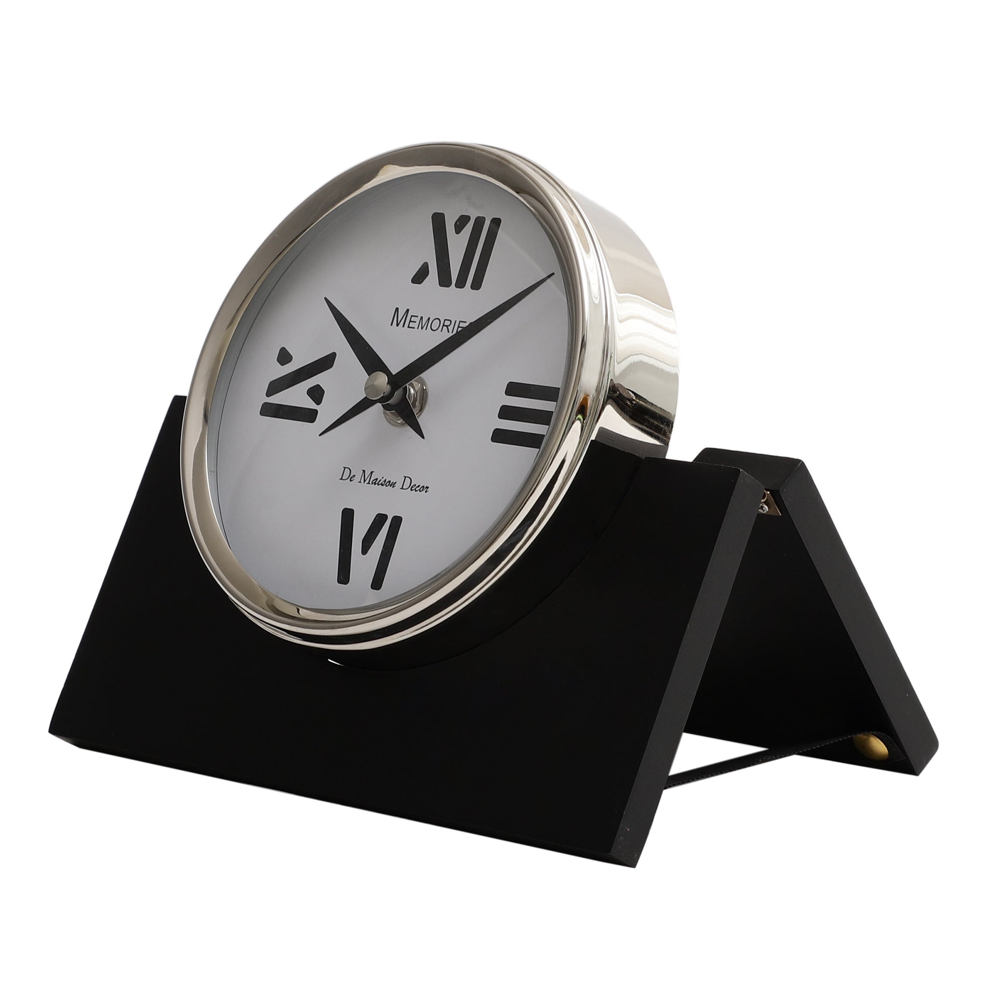 Varner Table clock in Silver Black