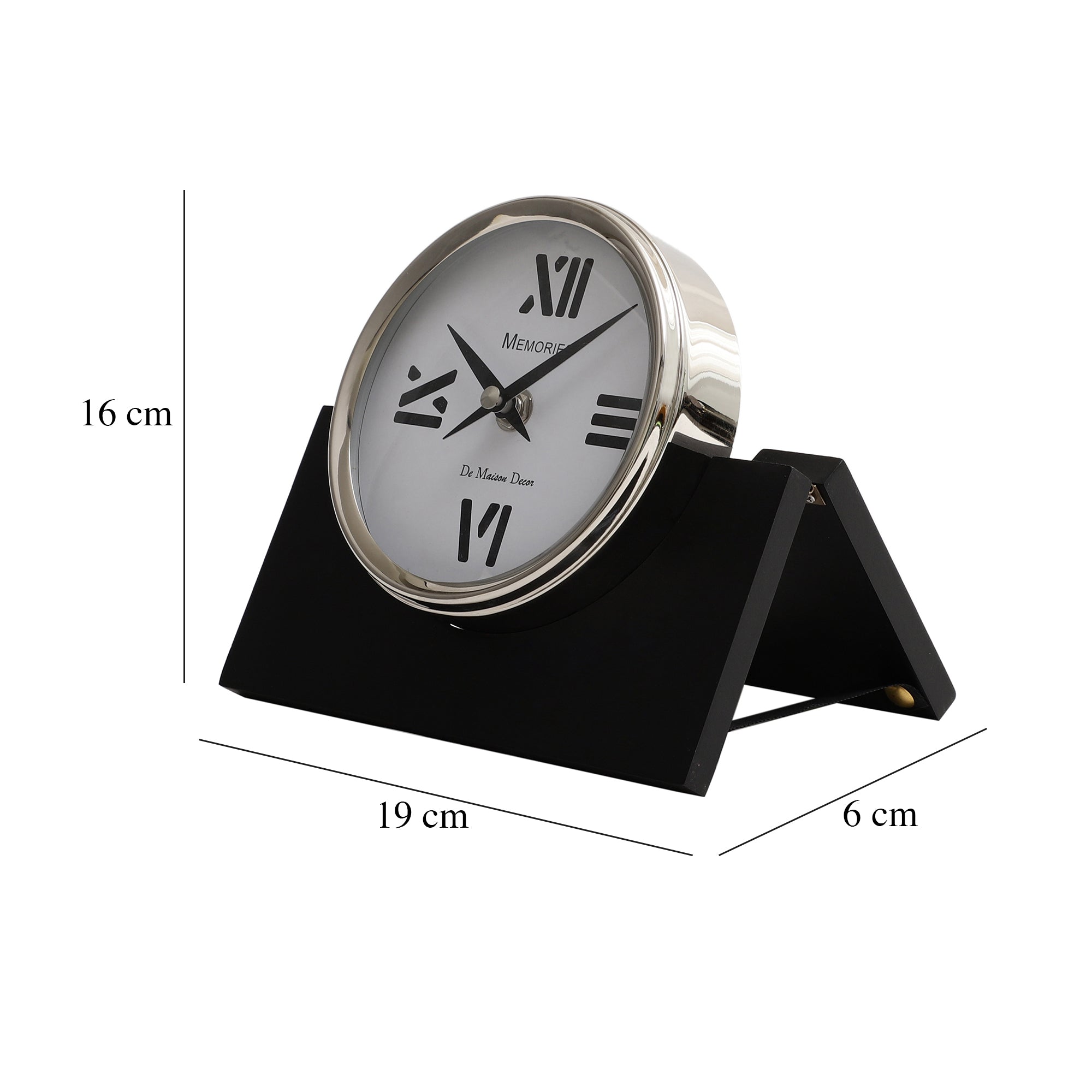 Varner Table clock in Silver Black