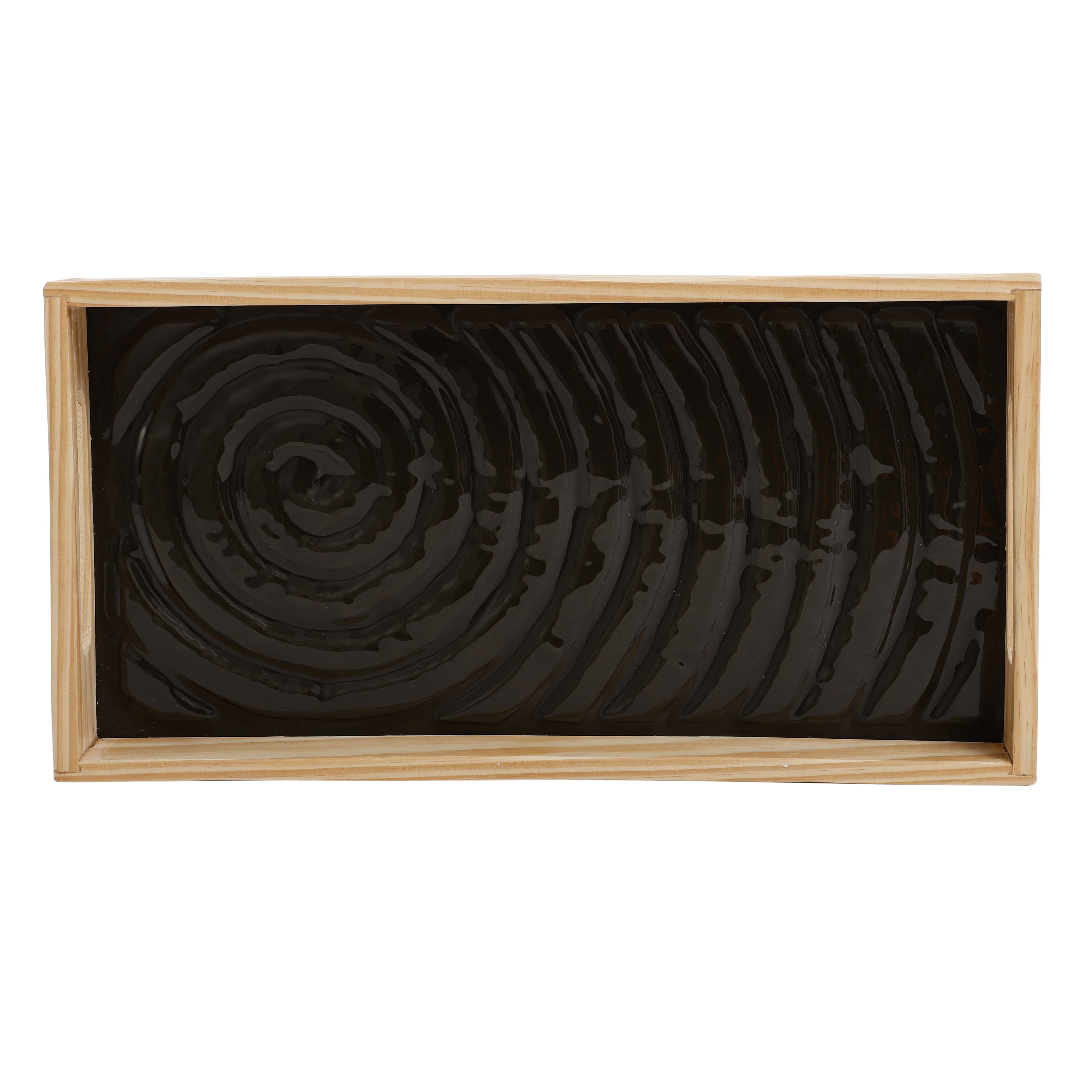 Duran Black Spiral Glass Tray