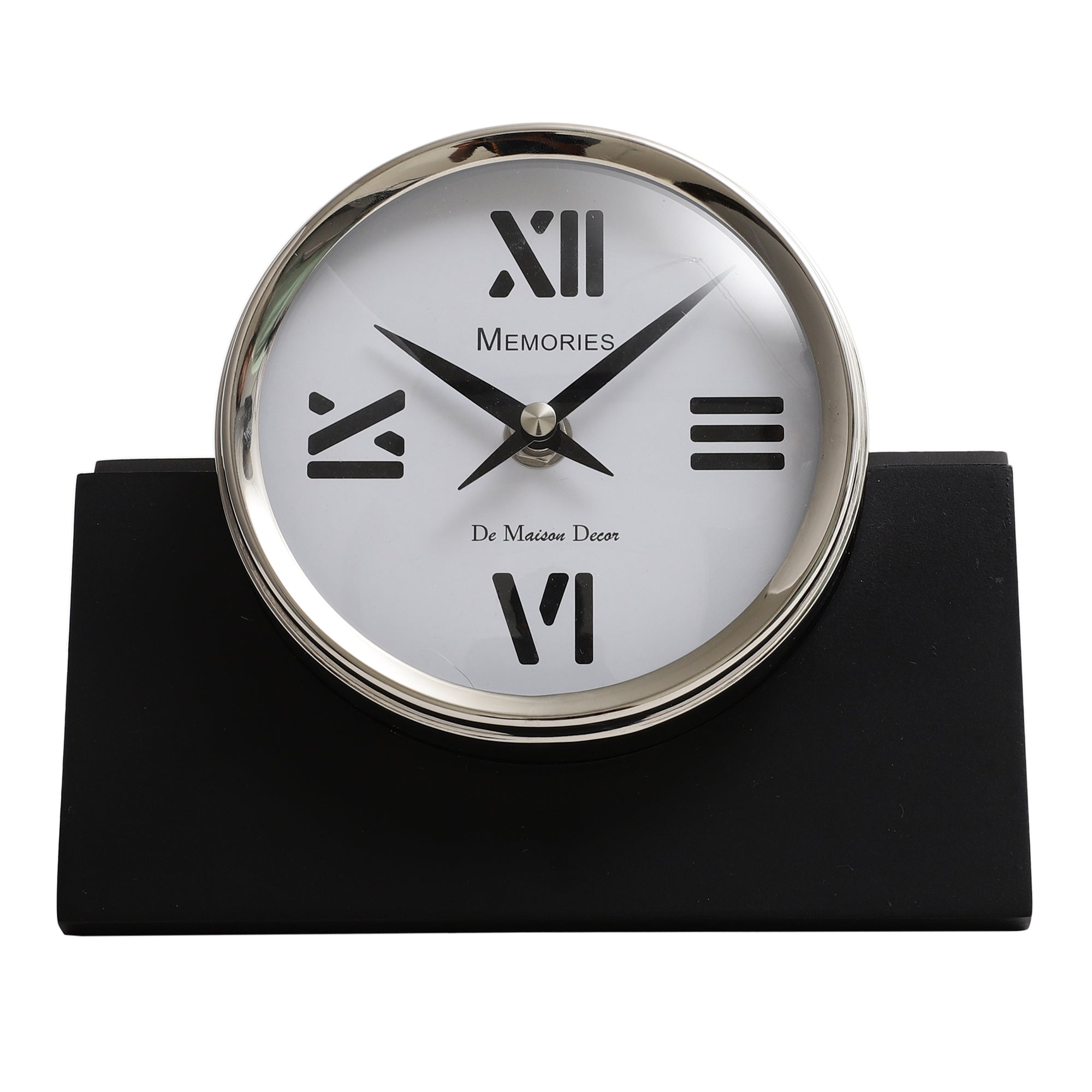 Varner Table clock in Silver Black