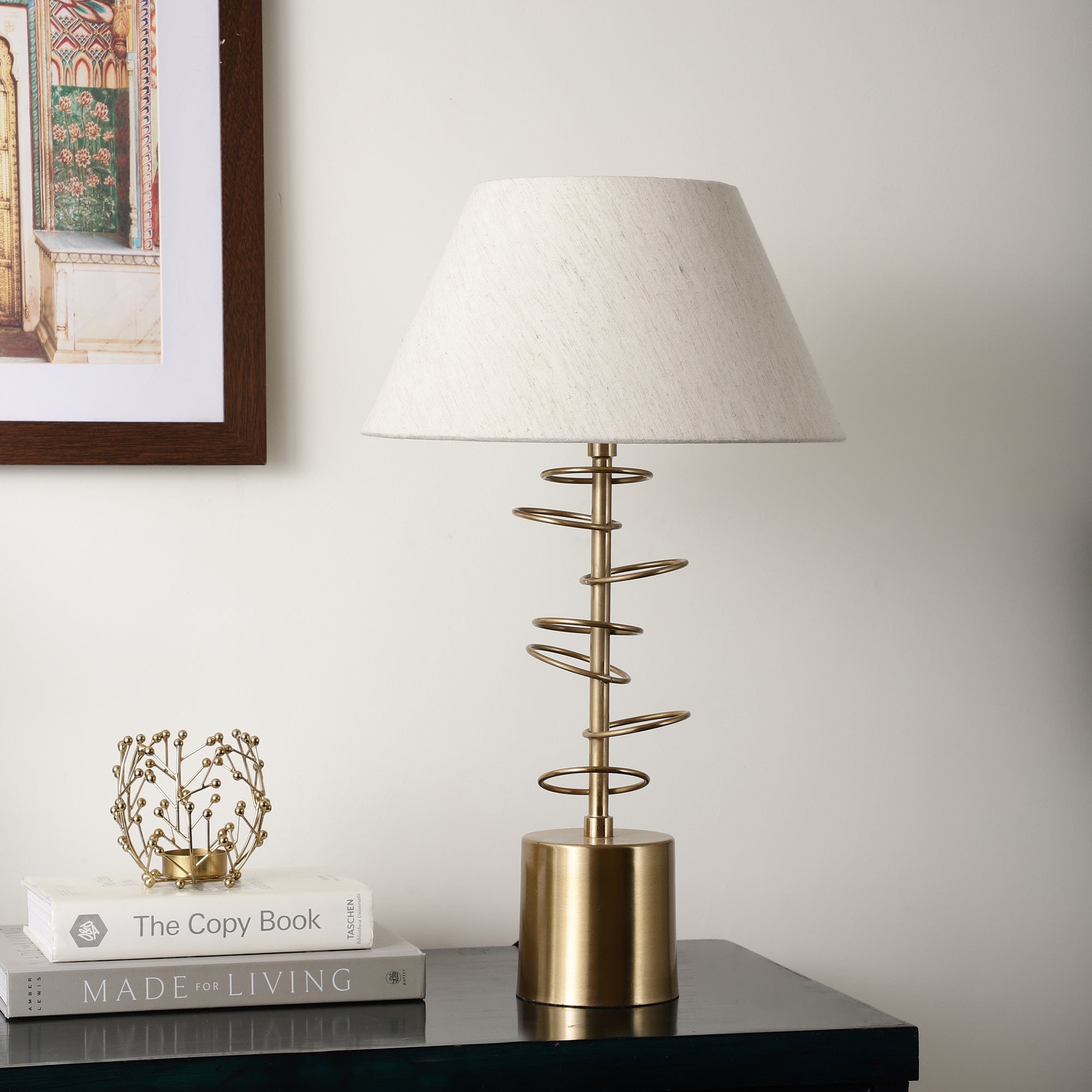 Cascading rings lamp gold